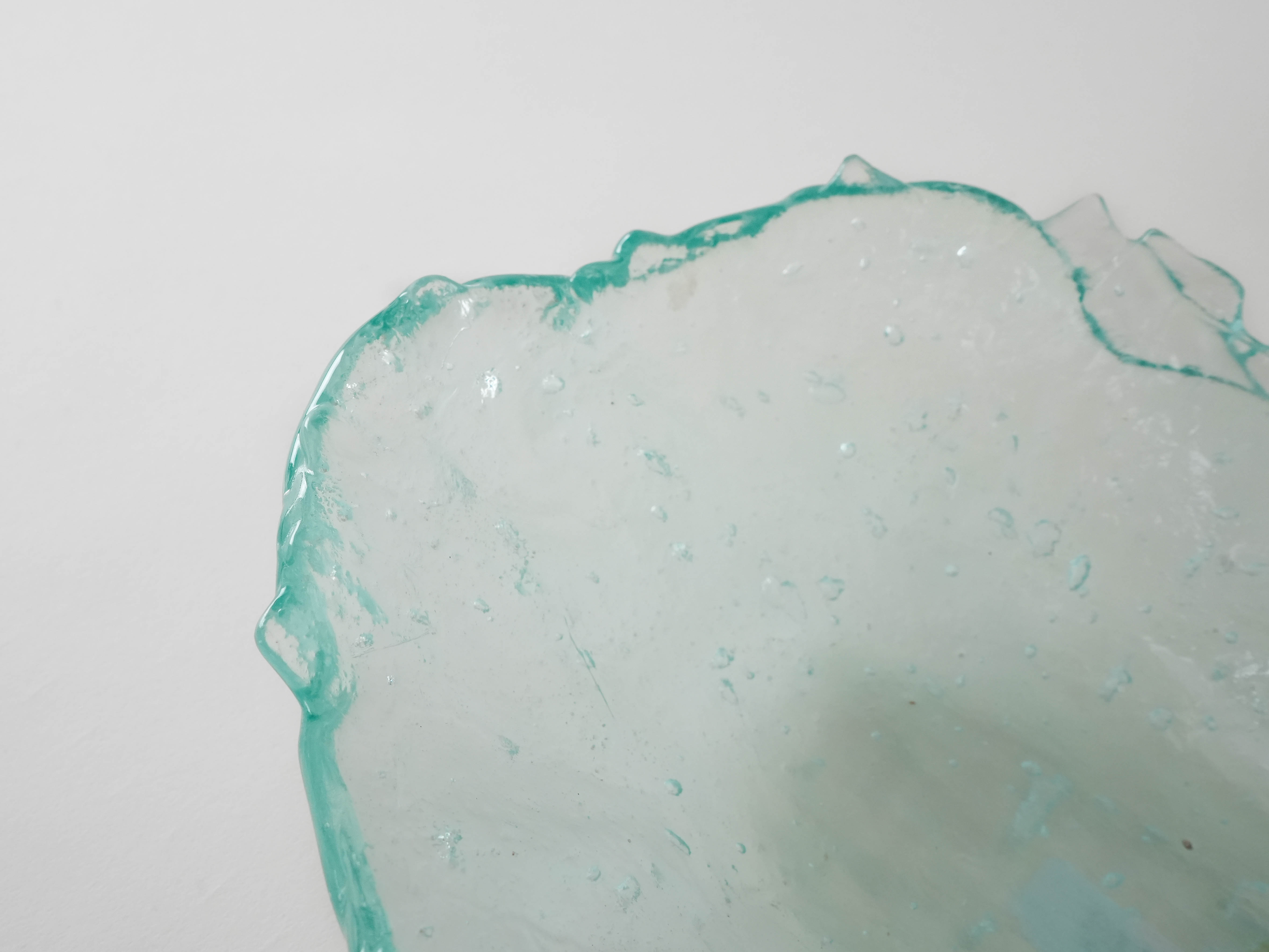 Glasschale Grün Transparent 1970er Jahre