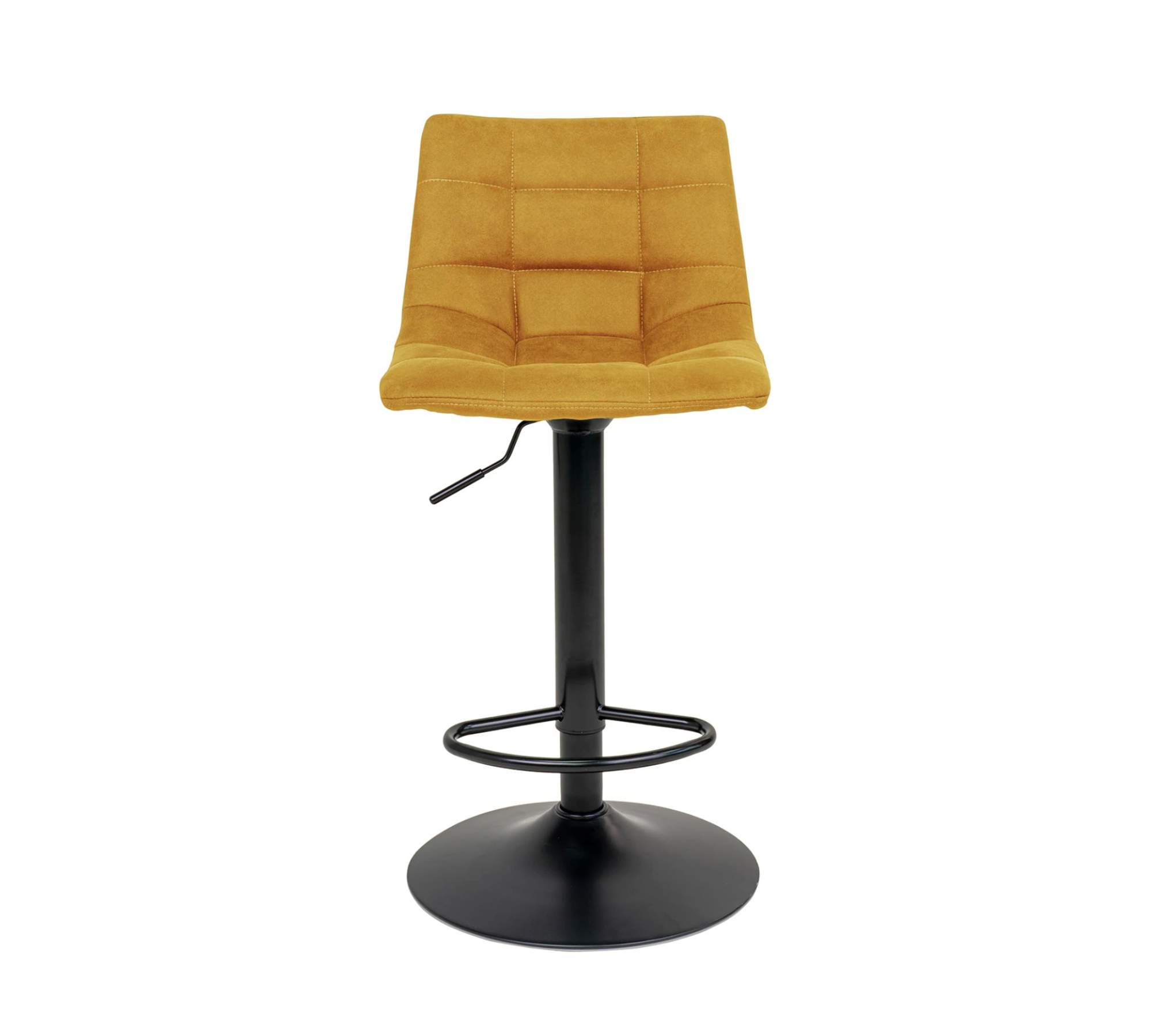 2x Bar stool steel fabric mustard yellow