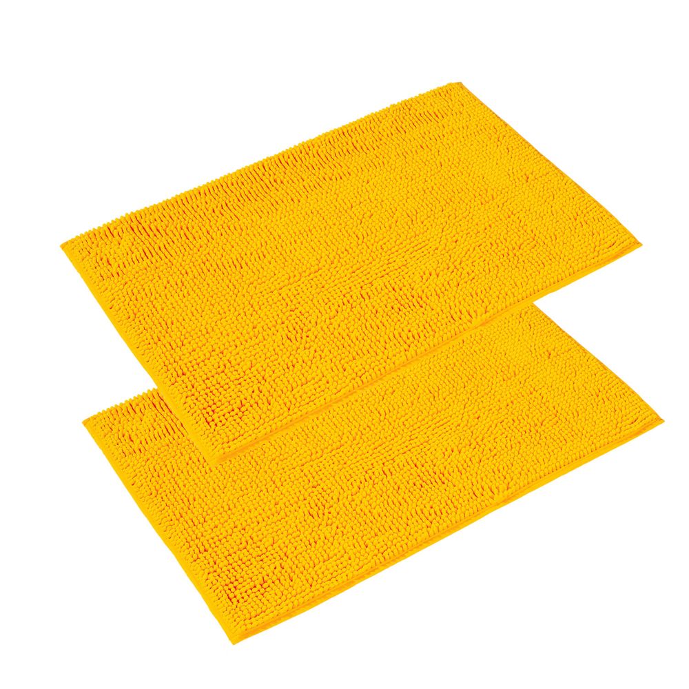 2x Microfaser Badematte Gelb Öko-Tex Standard 100