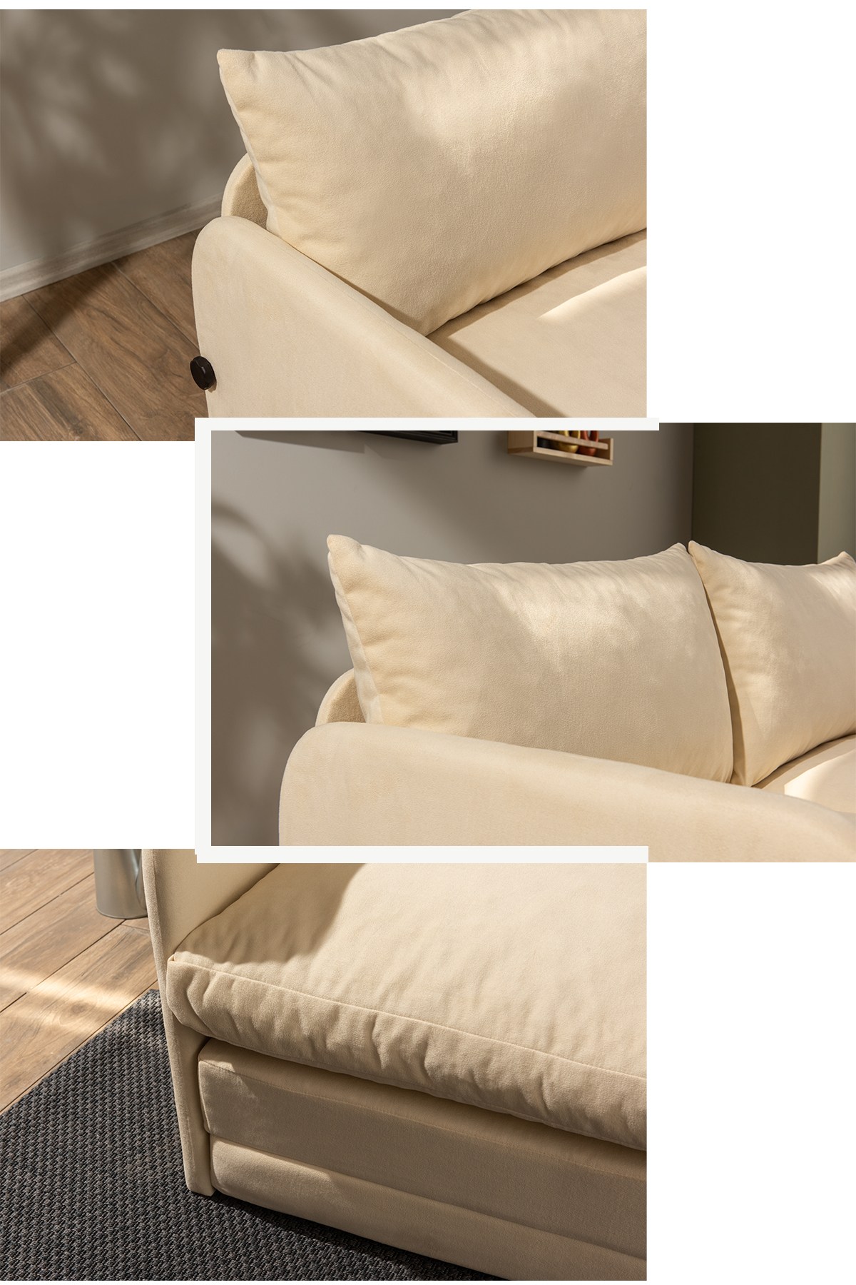 Saga Schlafsofa 2-Sitzer Creme