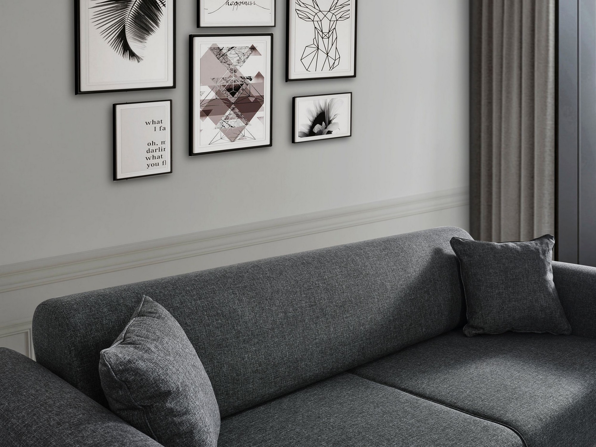 Cofi 3-seater sofa bed light grey