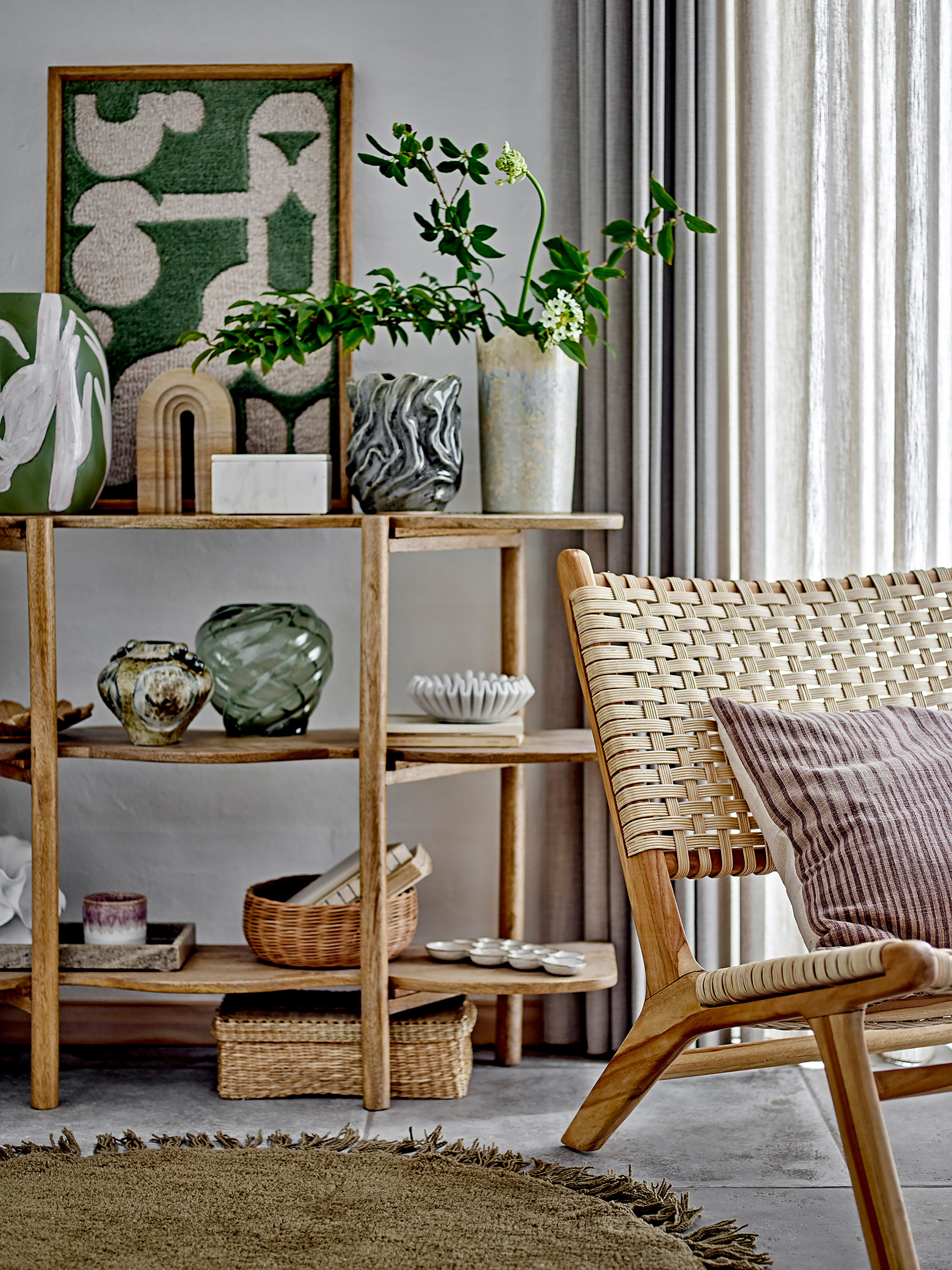 Adalena Vase Grün Keramik 31x24x24cm