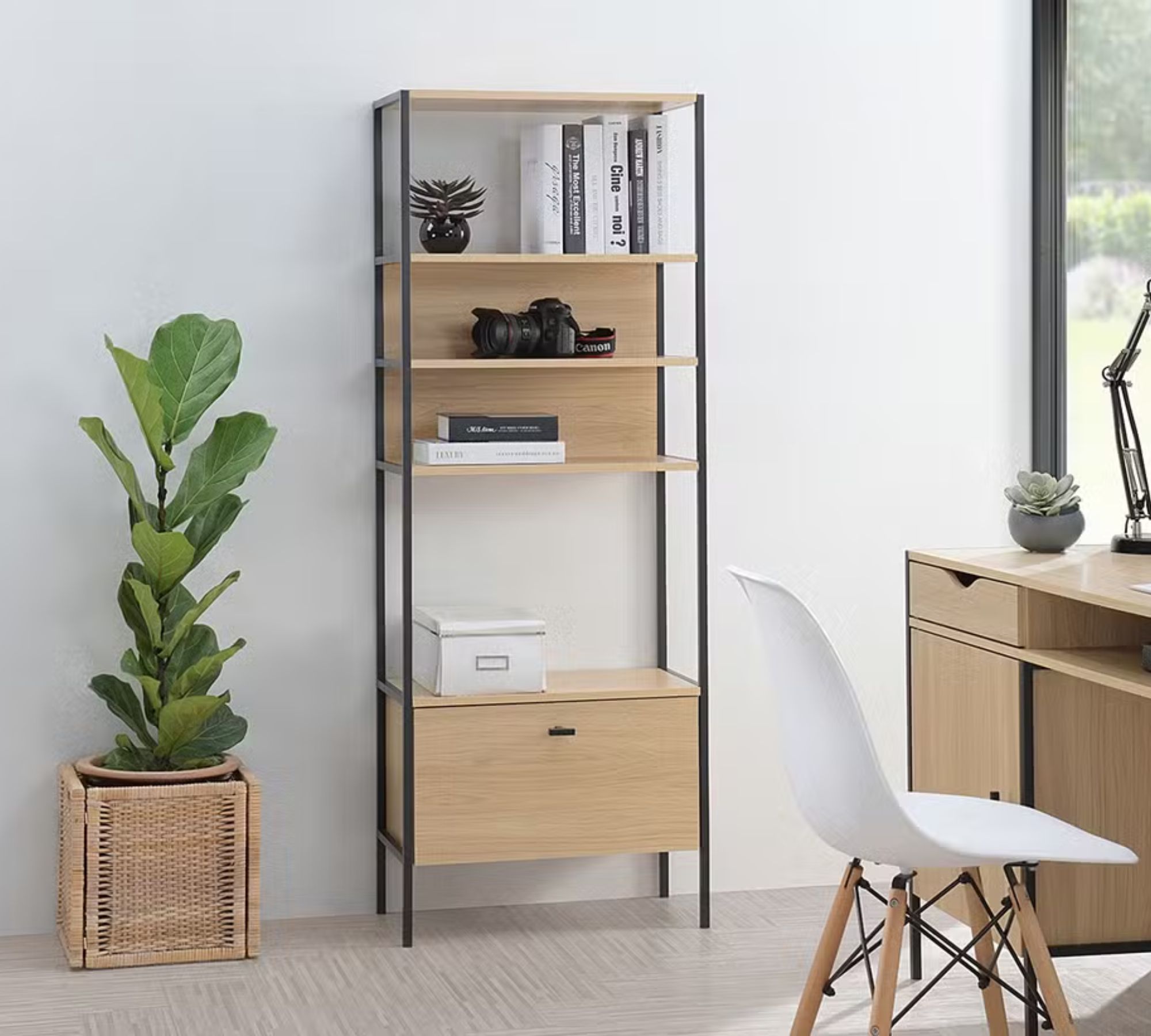 Regal Holz Metall Natur