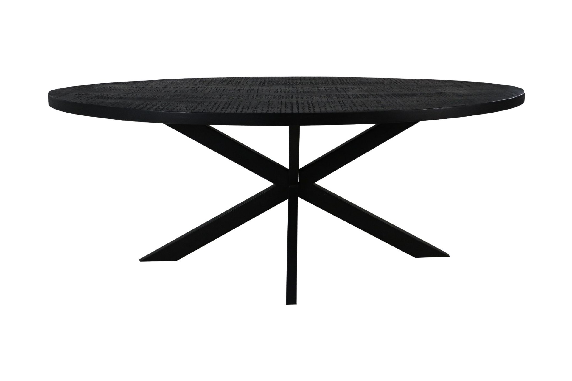 Ovaler Melbourne Esstisch Mangoholz Metall Schwarz