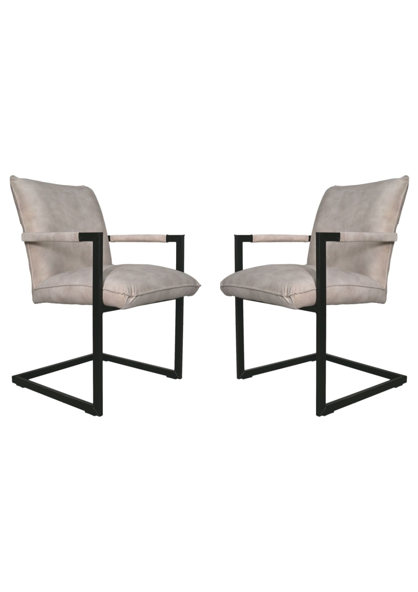 2x Boston Esszimmerstuhl mit Armlehnen Textil Metall