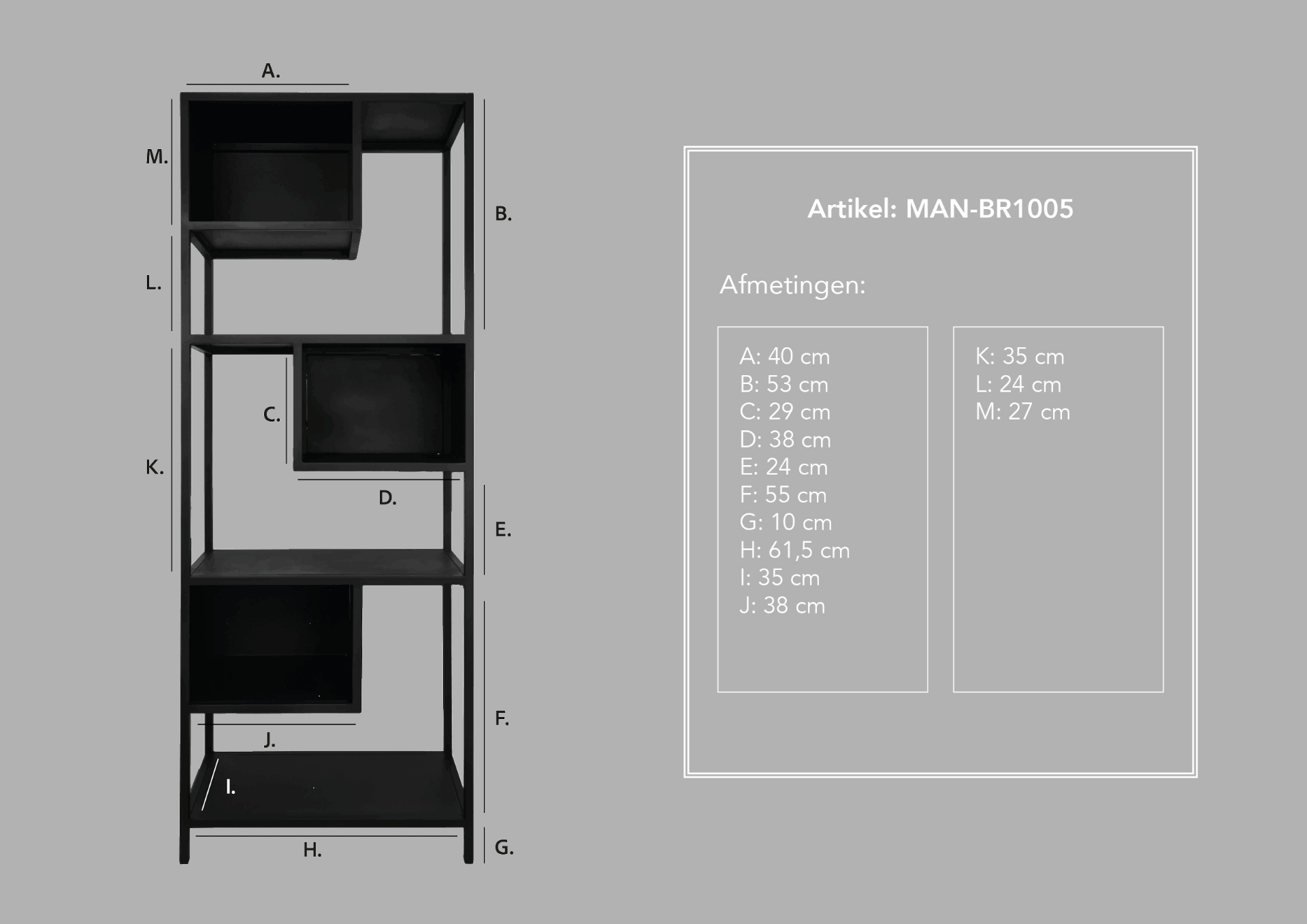Manhattan Regal Metall Schwarz