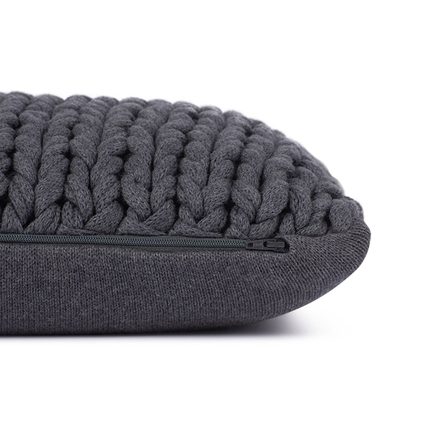 Kissenbezug Knit Baumwolle Anthrazit