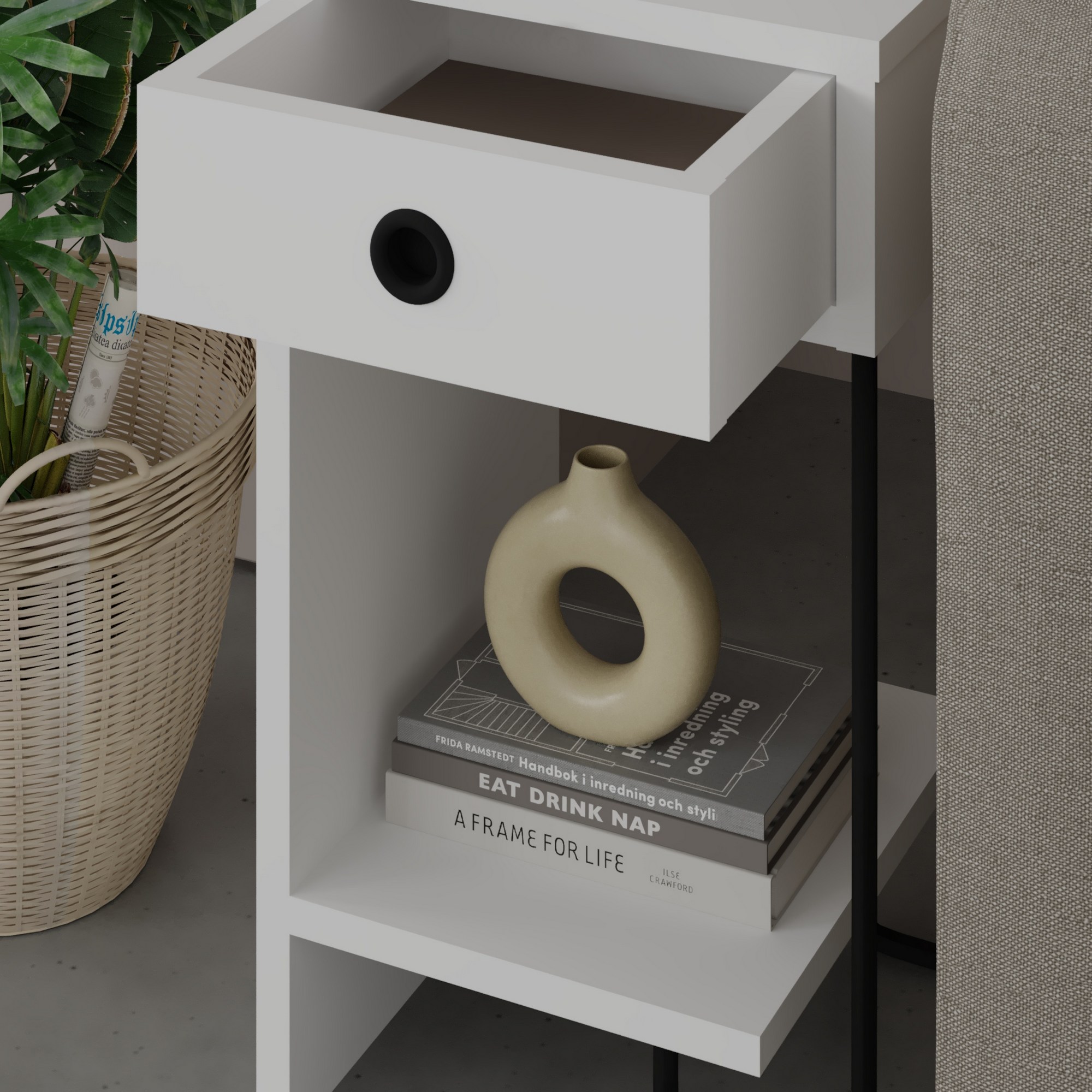 Sirius Bedside Table Left White