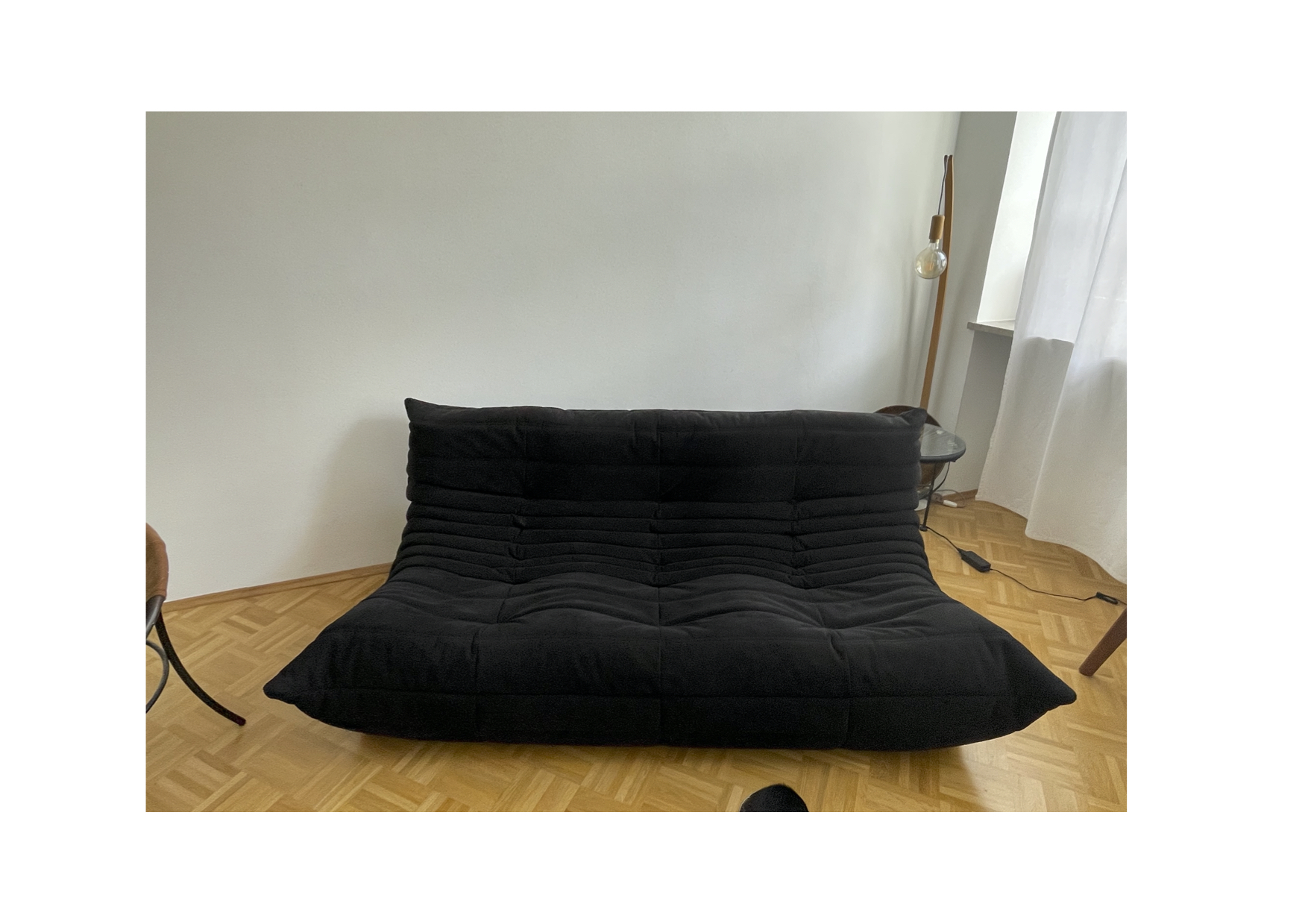 Togo Sofa 3-Sitzer Alcantara-Stoff Schwarz