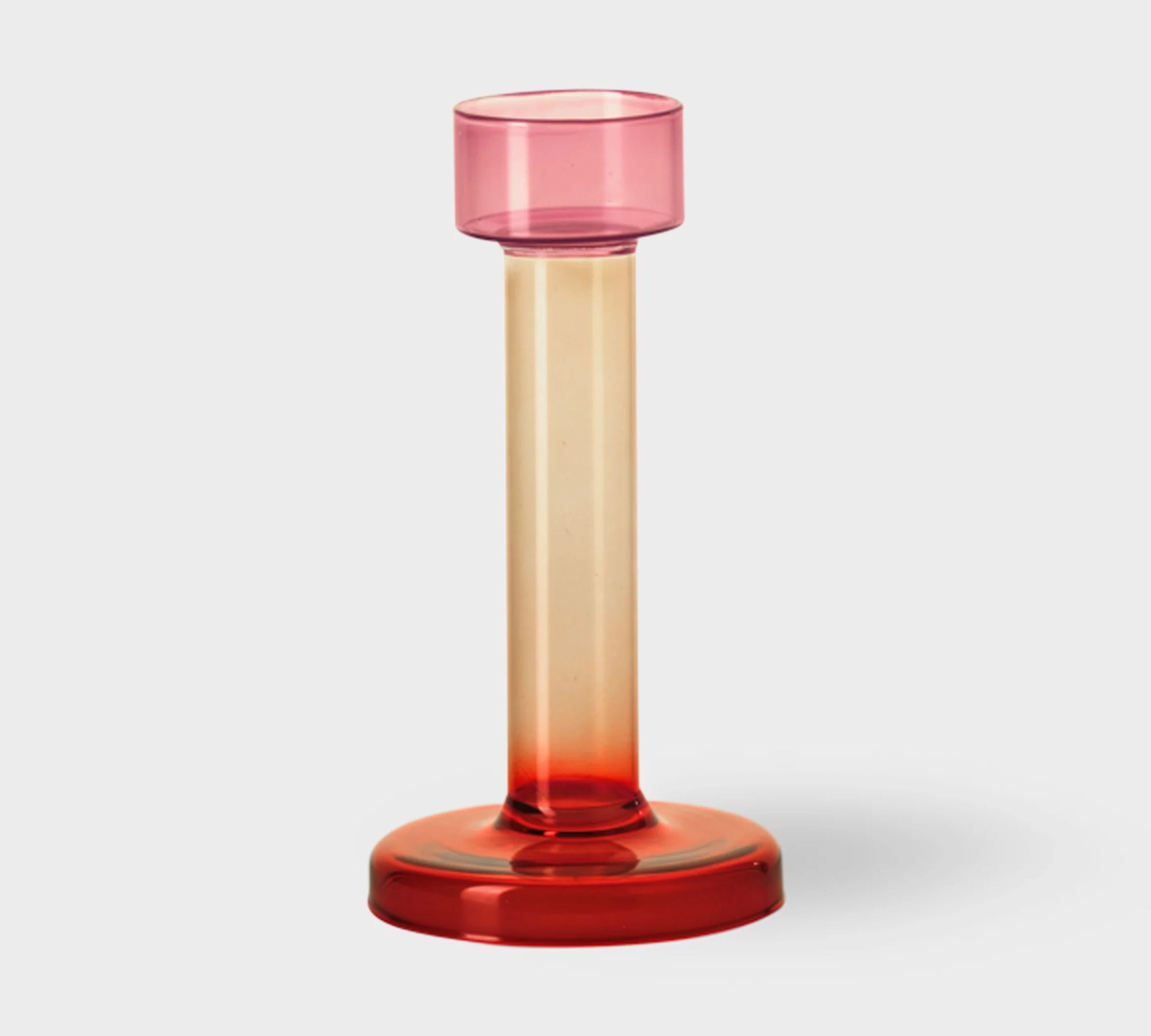 Bole Candle Holder Medium Glass Red
