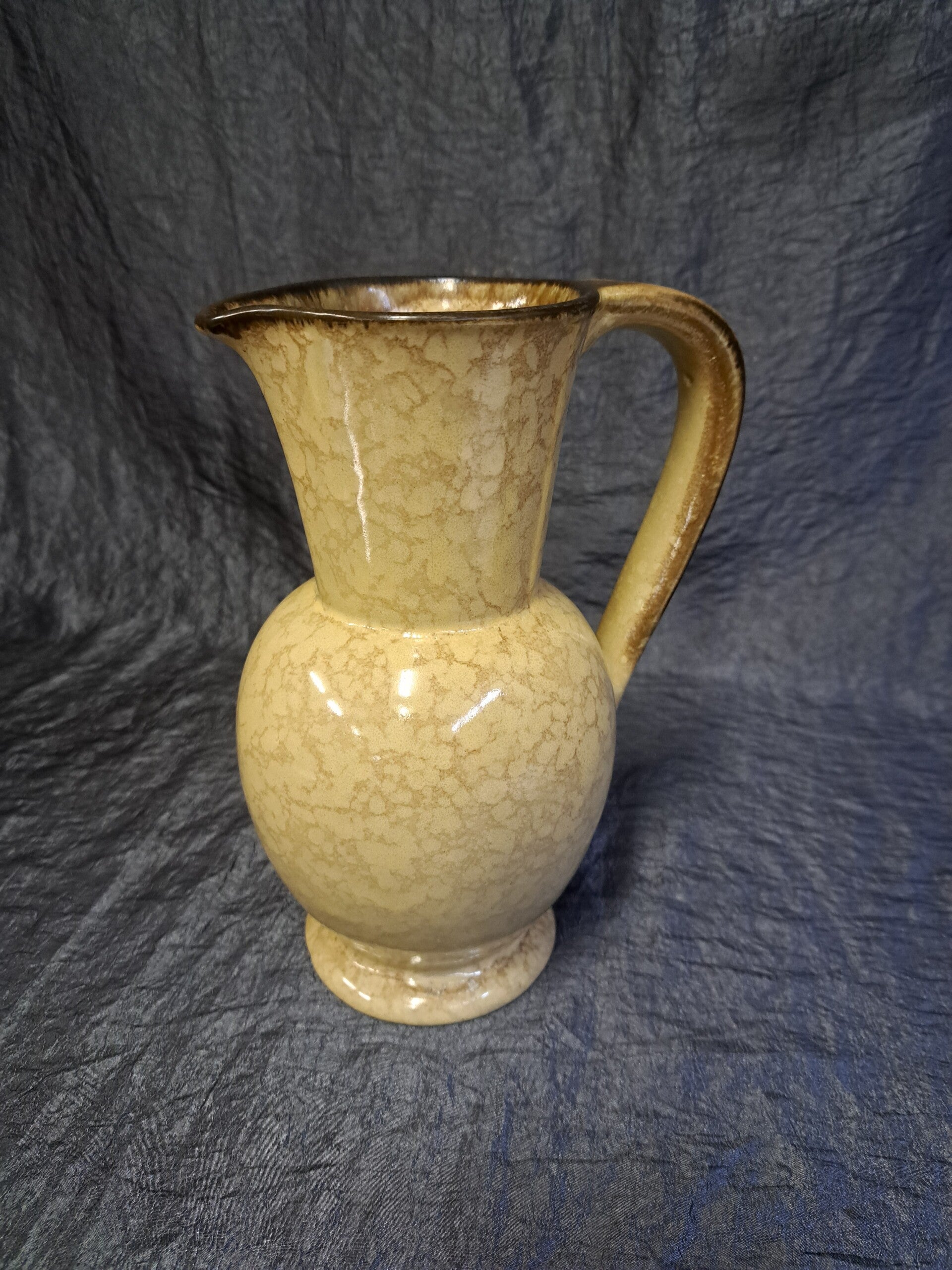 Vintage Keramikkrug Beige Schwarz