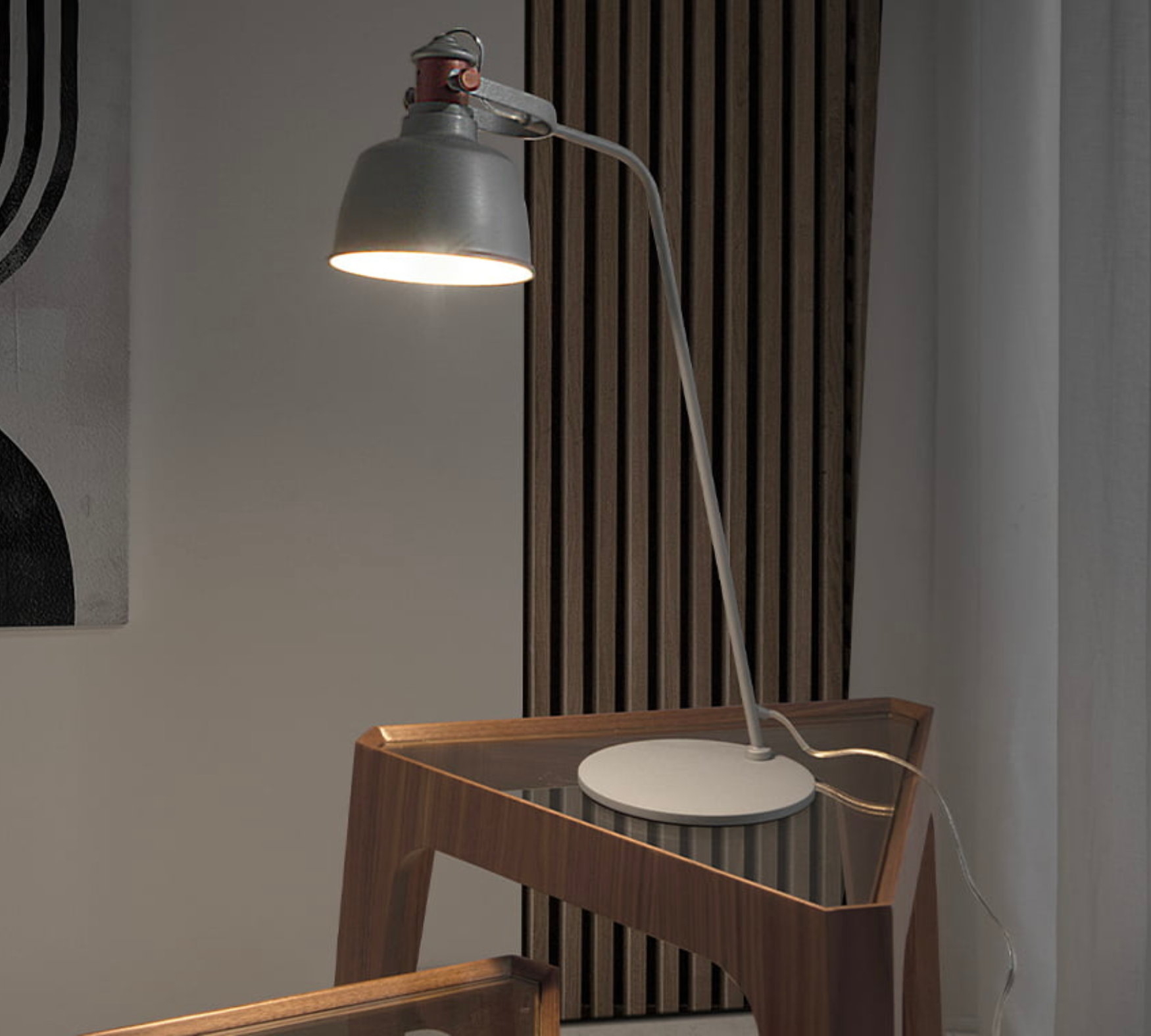 Lampada da tavolo acciaio grigio