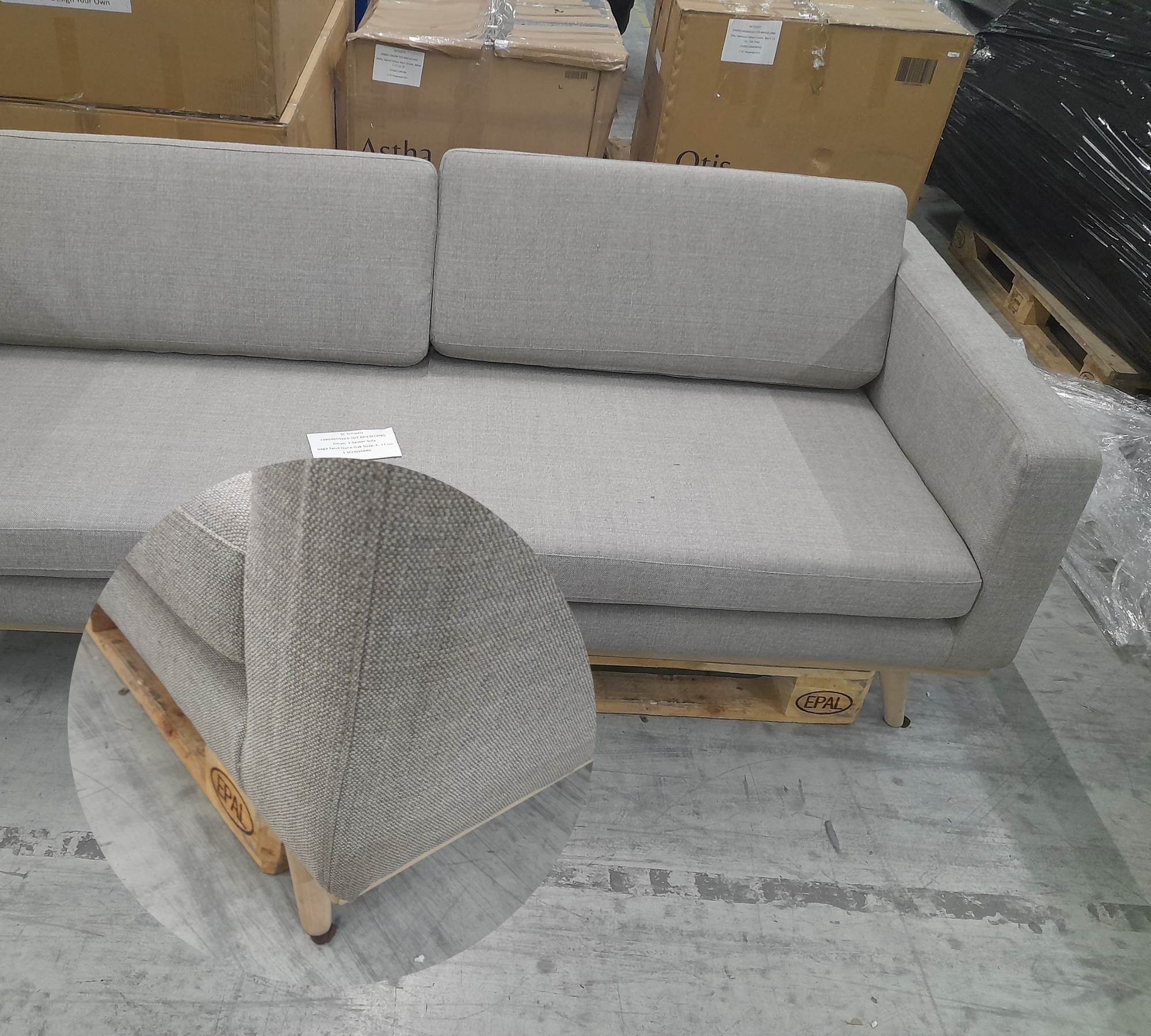 Johan 3-Sitzer Sofa Vega Sand Dune