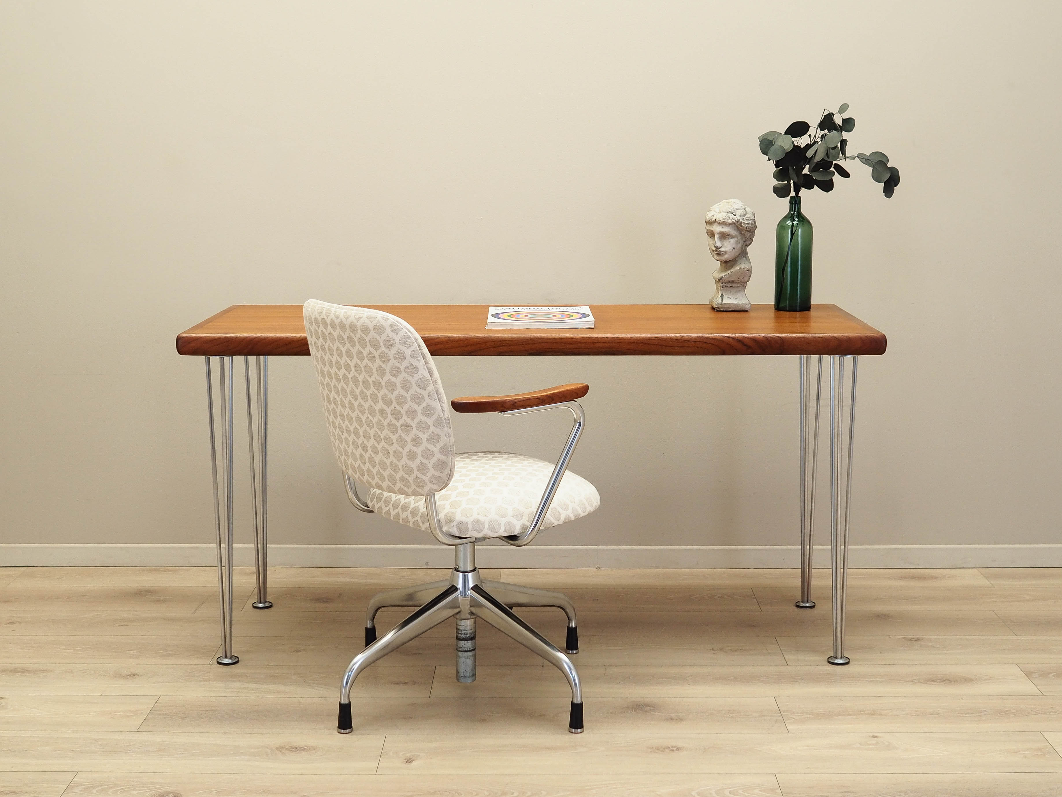 Schreibtisch Teakholz Metall Braun 1970er Jahre
