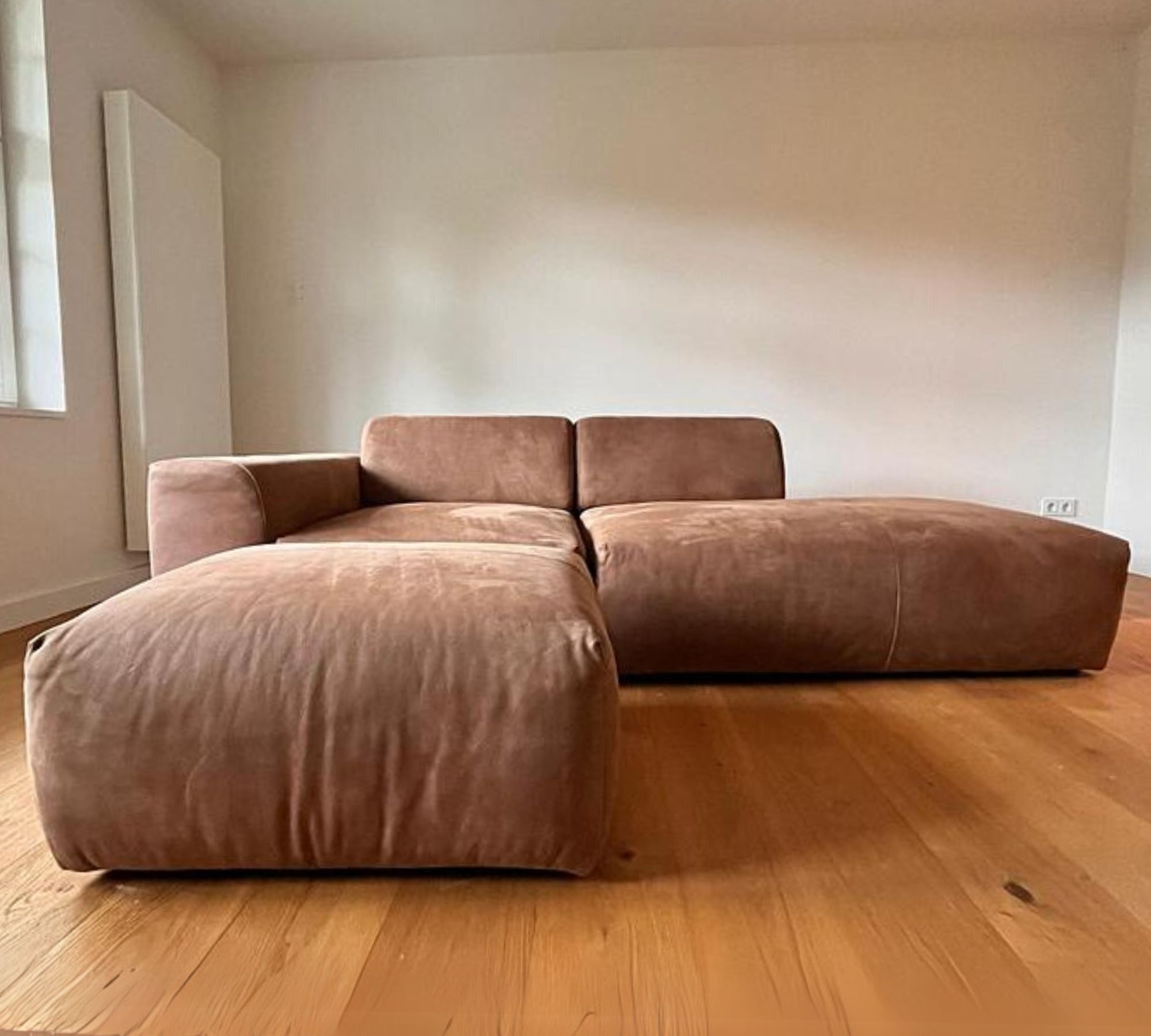 Pyllow Sofa 3-Sitzer & Hocker Nubukleder Braun