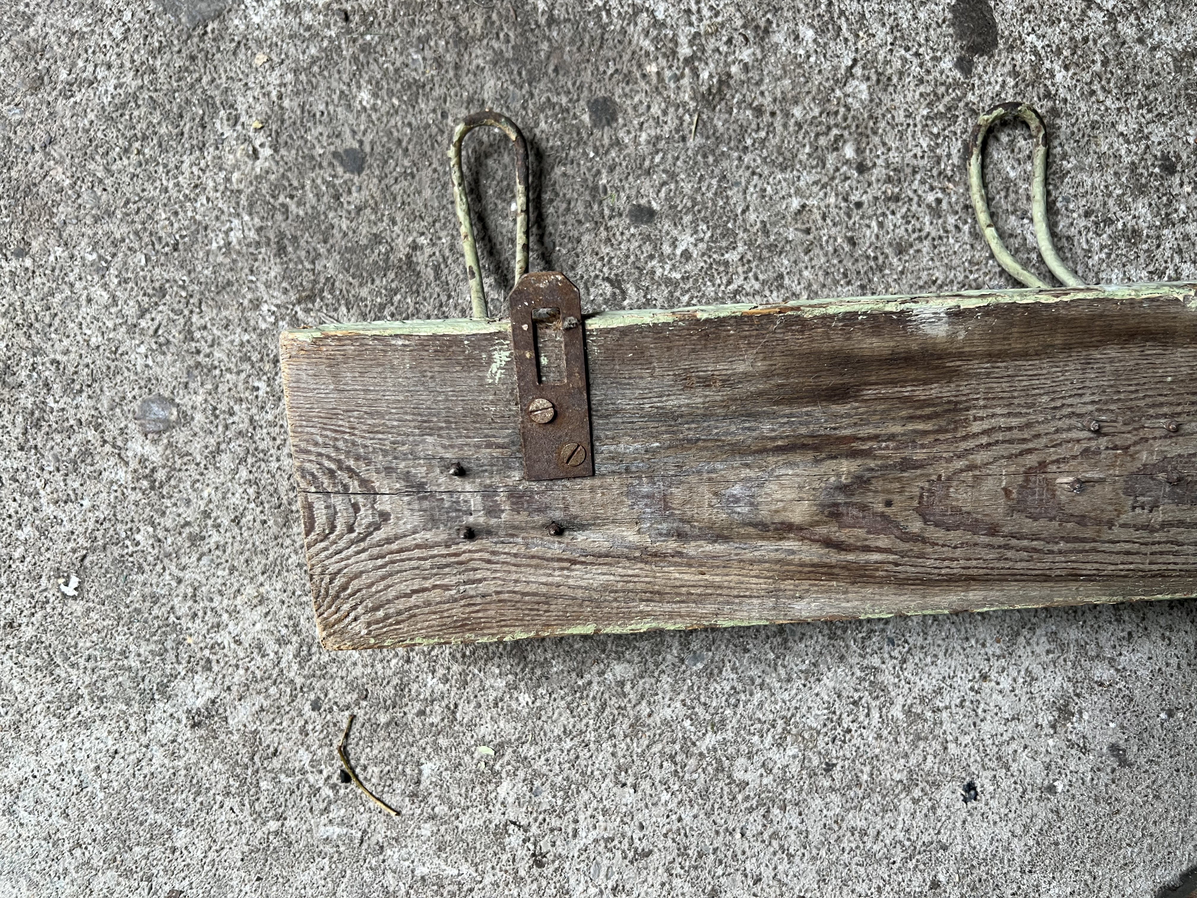 Vintage Wall Coat Rack Wood Green