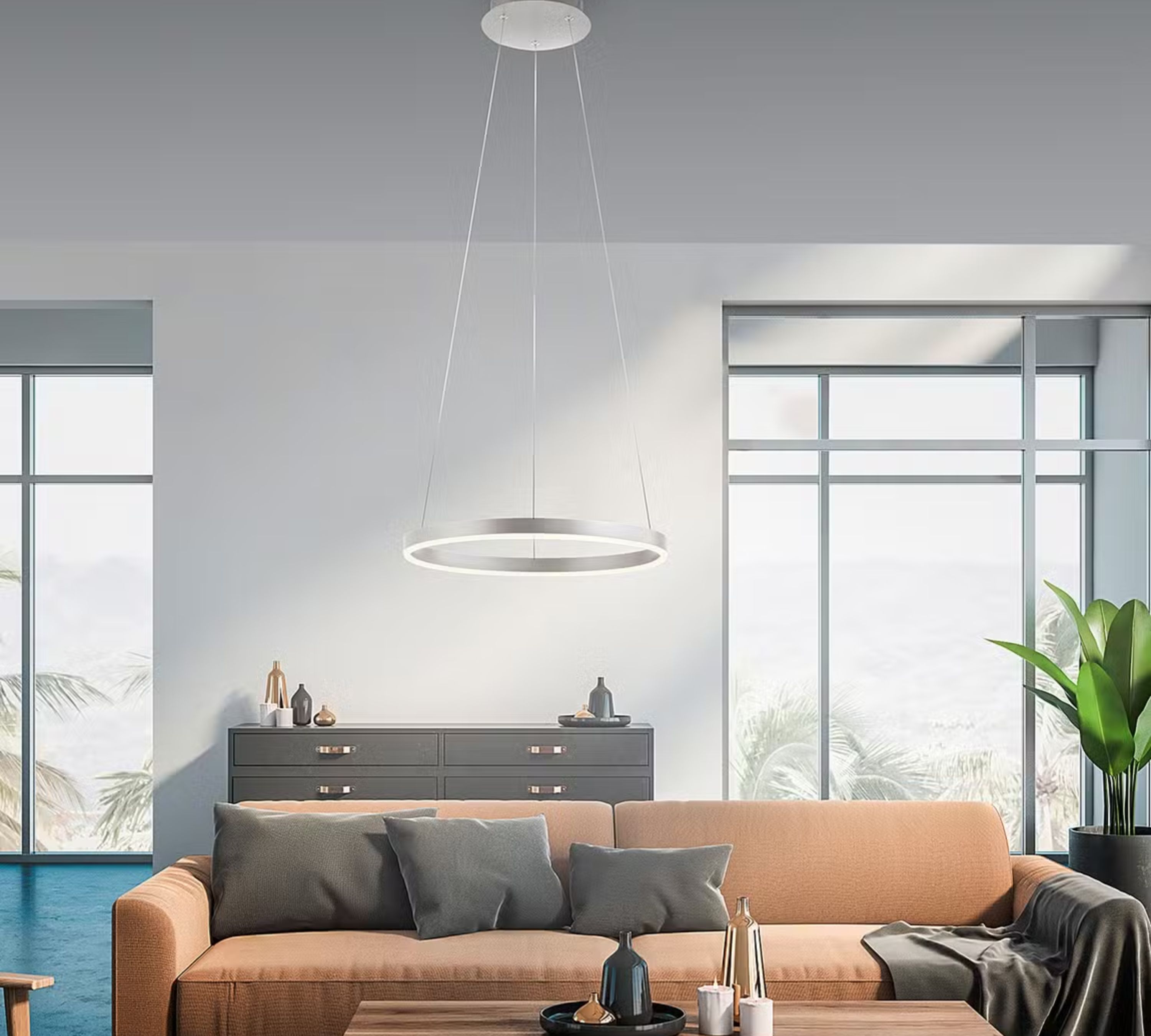 Pendant light 1-bulb Aluminum Silver