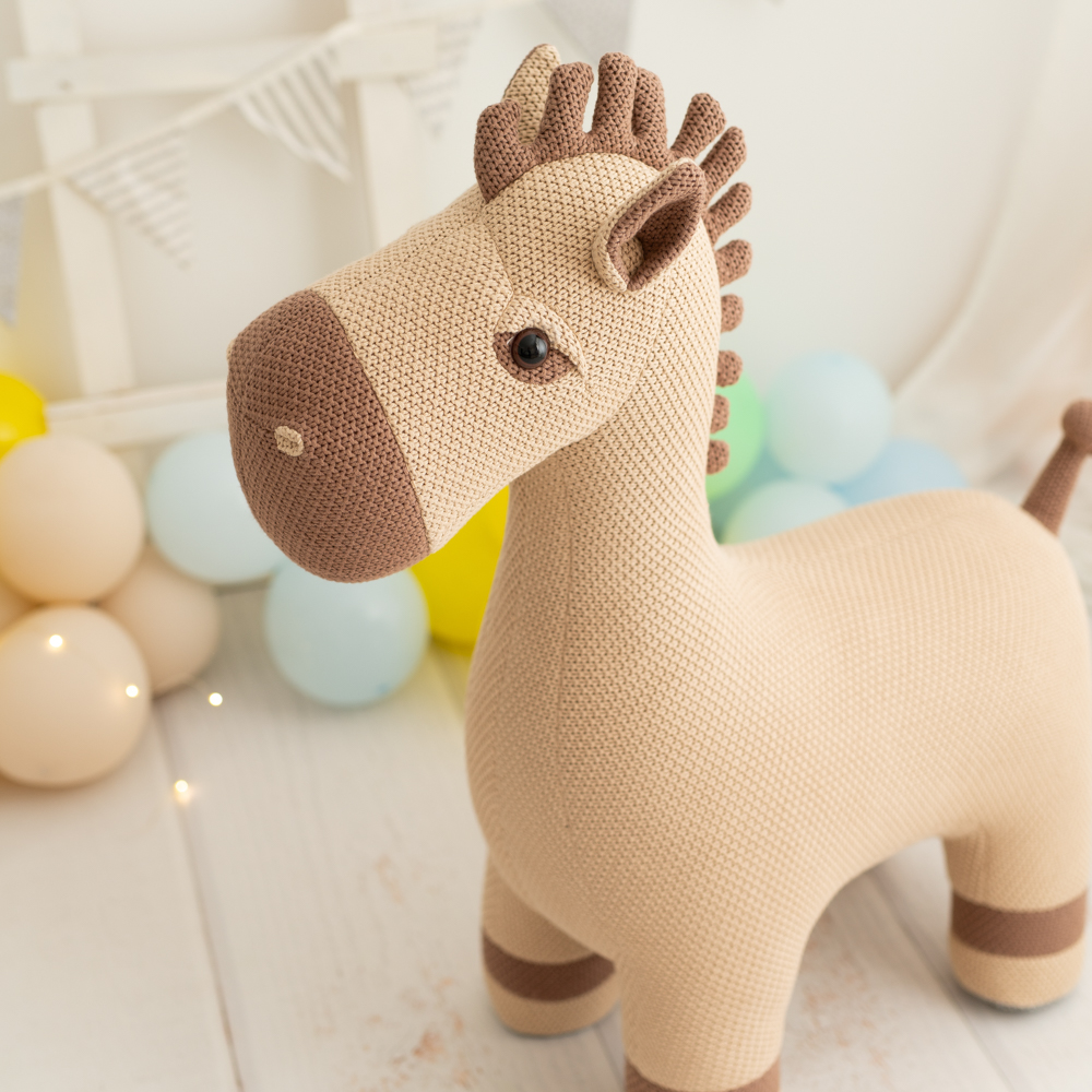 Horse Maxi Plush Toy Cotton Brown