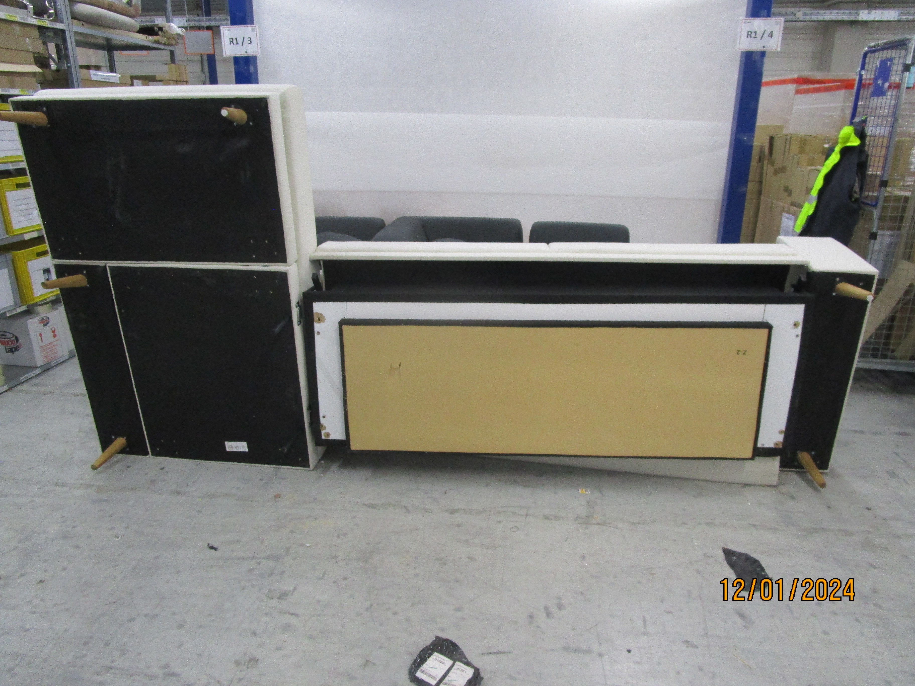 Tyme Schlafsofa Récamiere Links Vegane Wolle Cremebeige