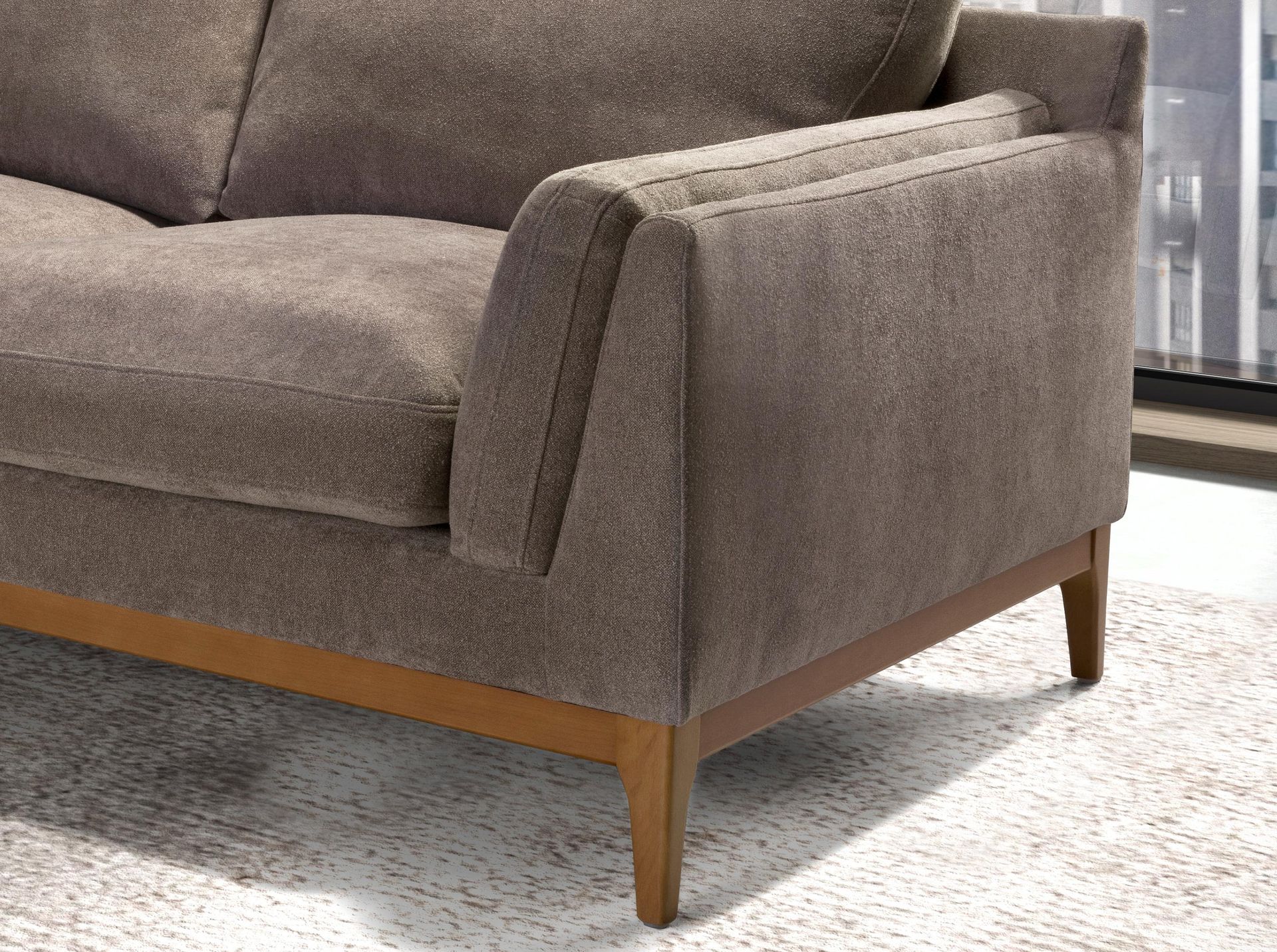 Sofa 2-Sitzer Textil Braun