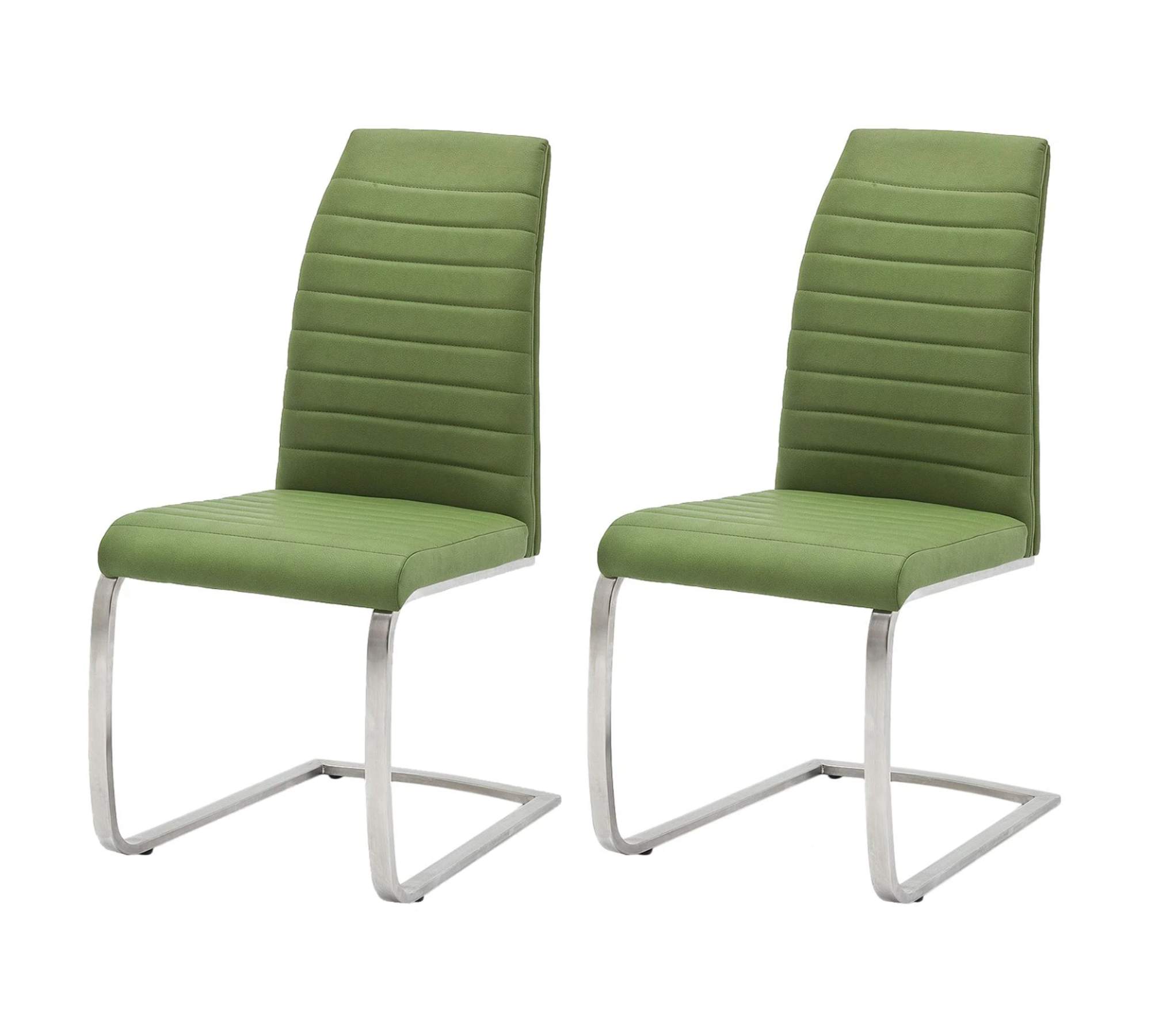 2x Freischwinger Kunstleder Grün