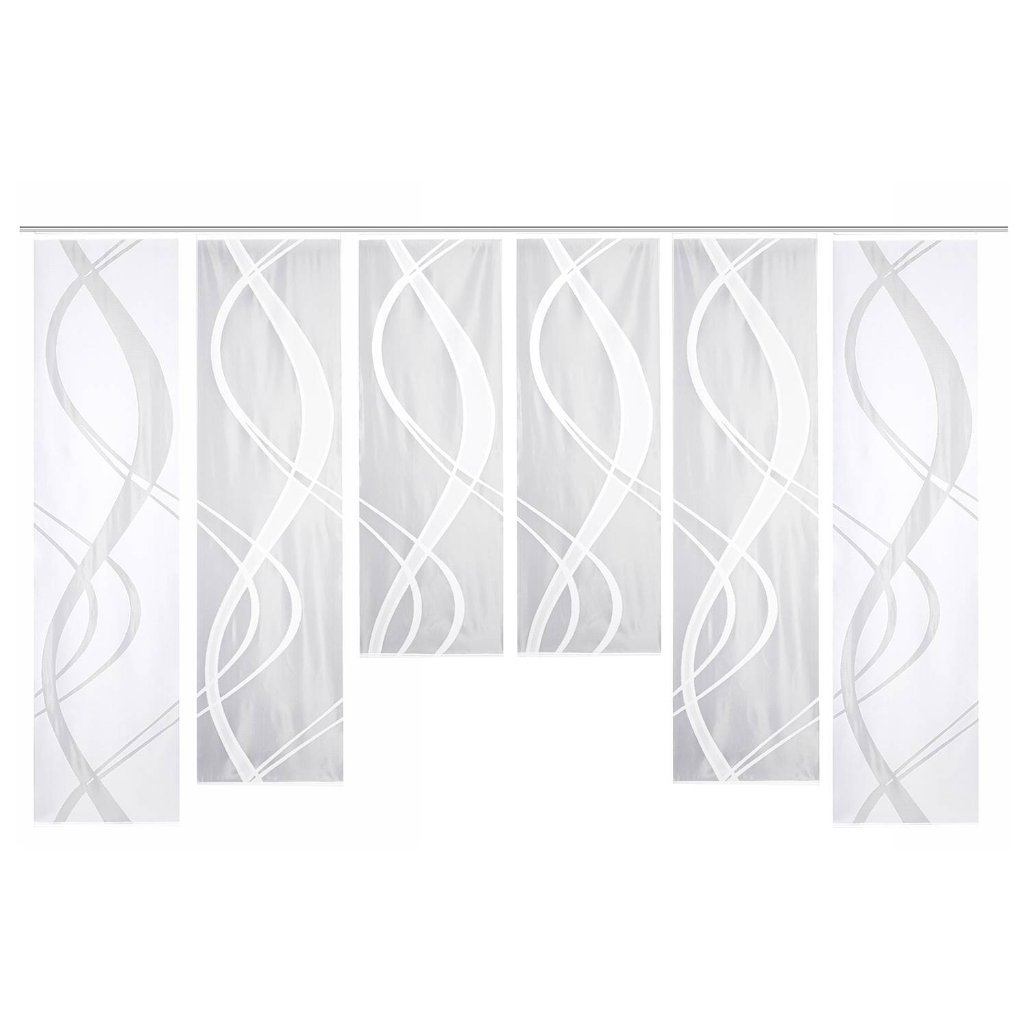 Schiebevorhang Tibasi (6er-Set) Polyester Weiß 57 x 225 cm
