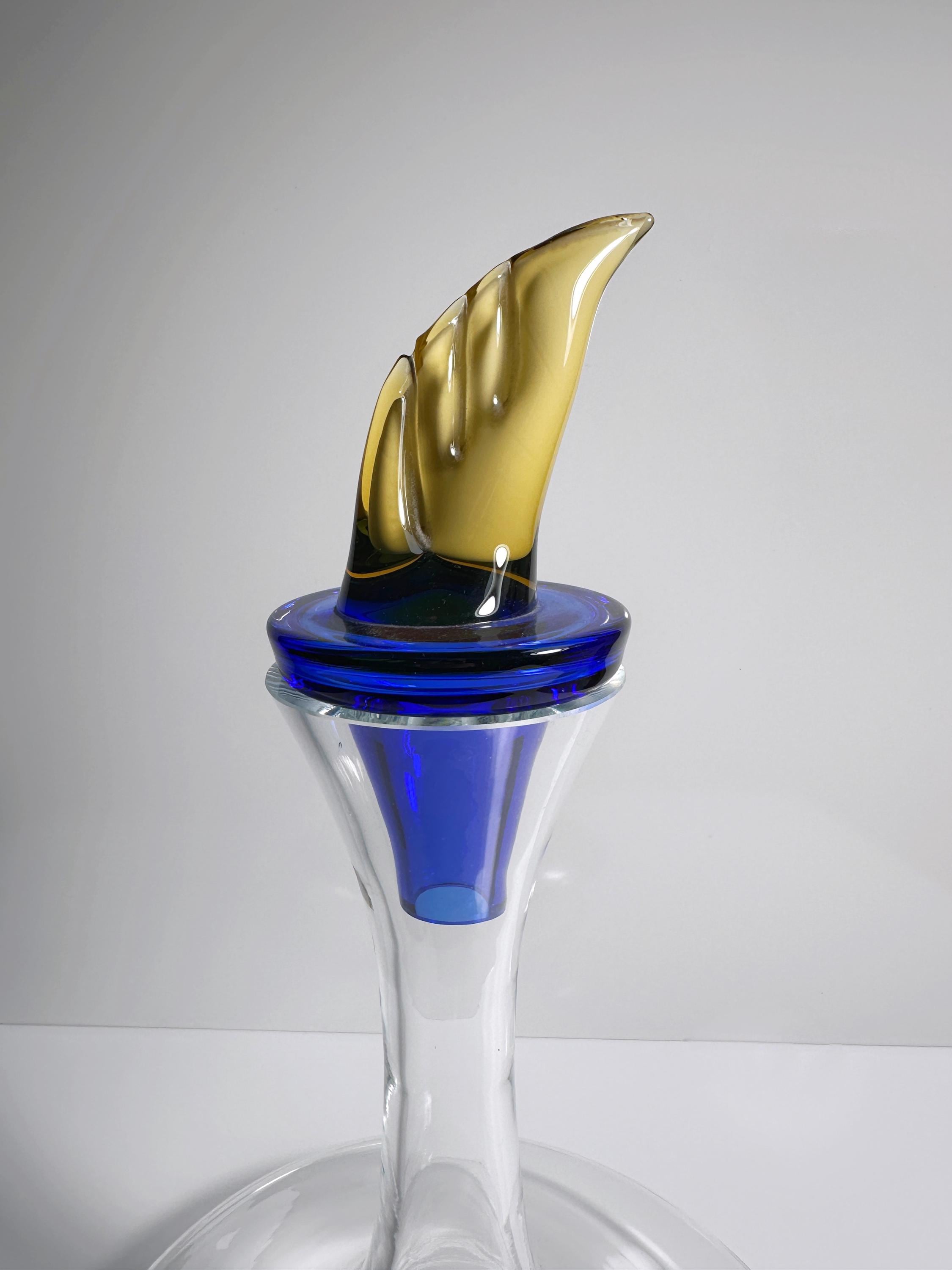 Vintage Postmodern Weinkaraffe Glas