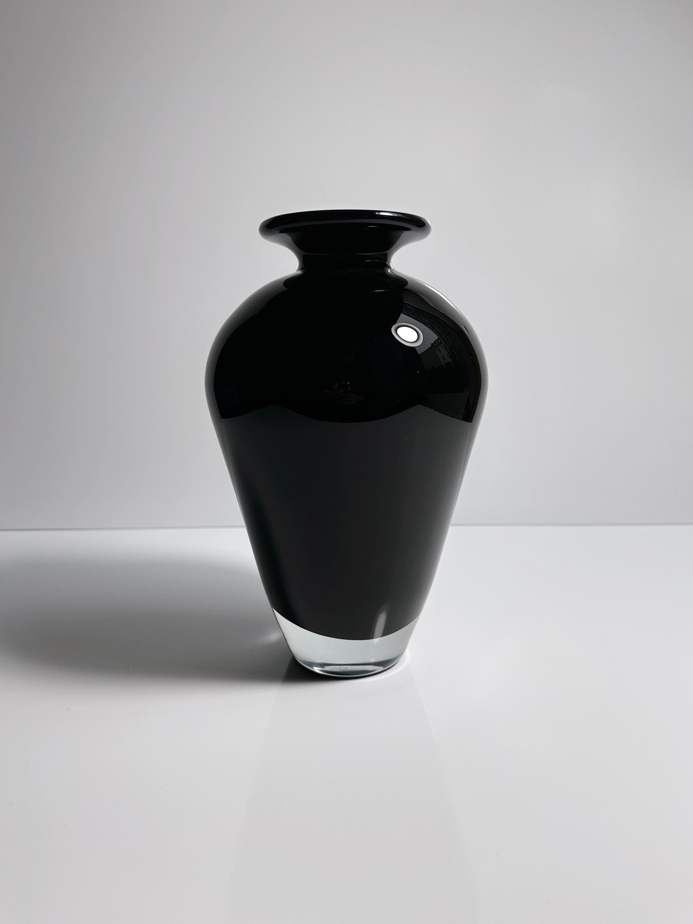 Vintage Vase Muranoglas Schwarz 1950er Jahre
