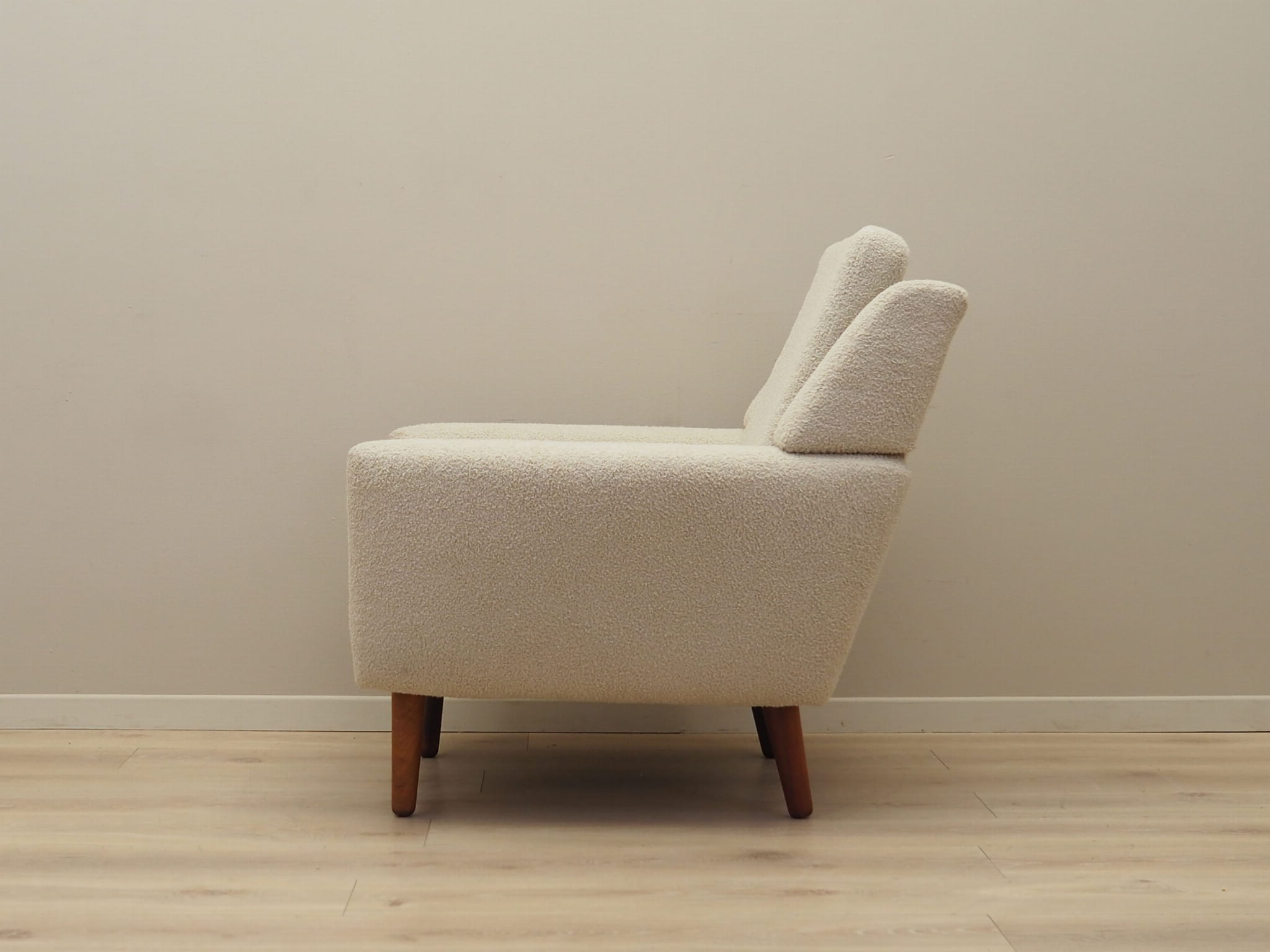 Armchair Textile Wood Cream 1970s