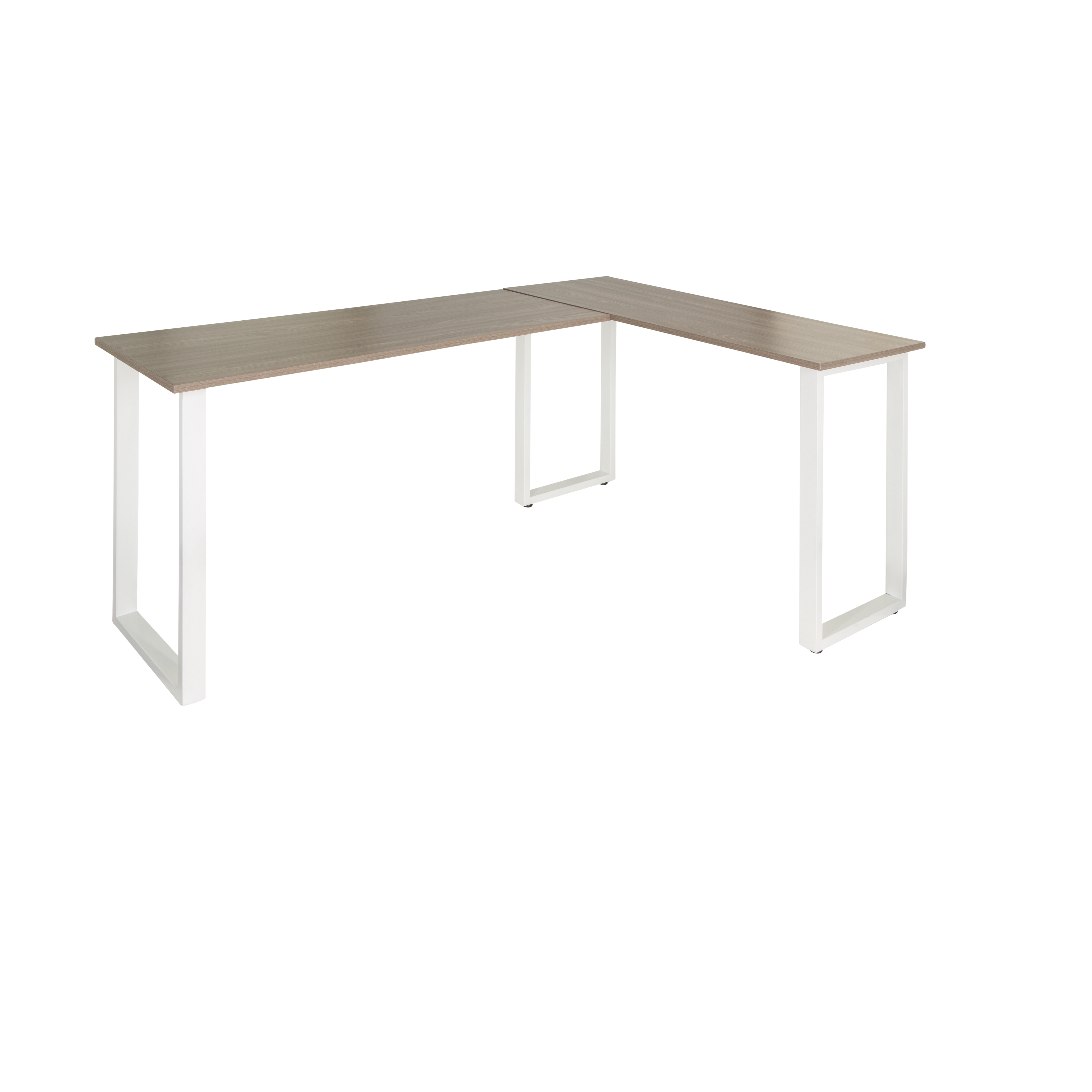 Corner desk wood decor grey white 165 x 120 cm