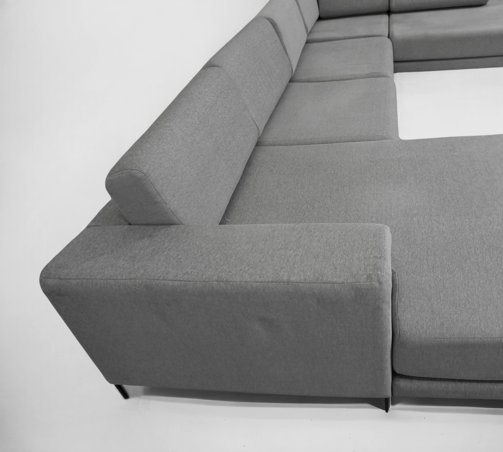 Tyme Sofa Landscape With Récamiere Fine Fabric Slate Grey