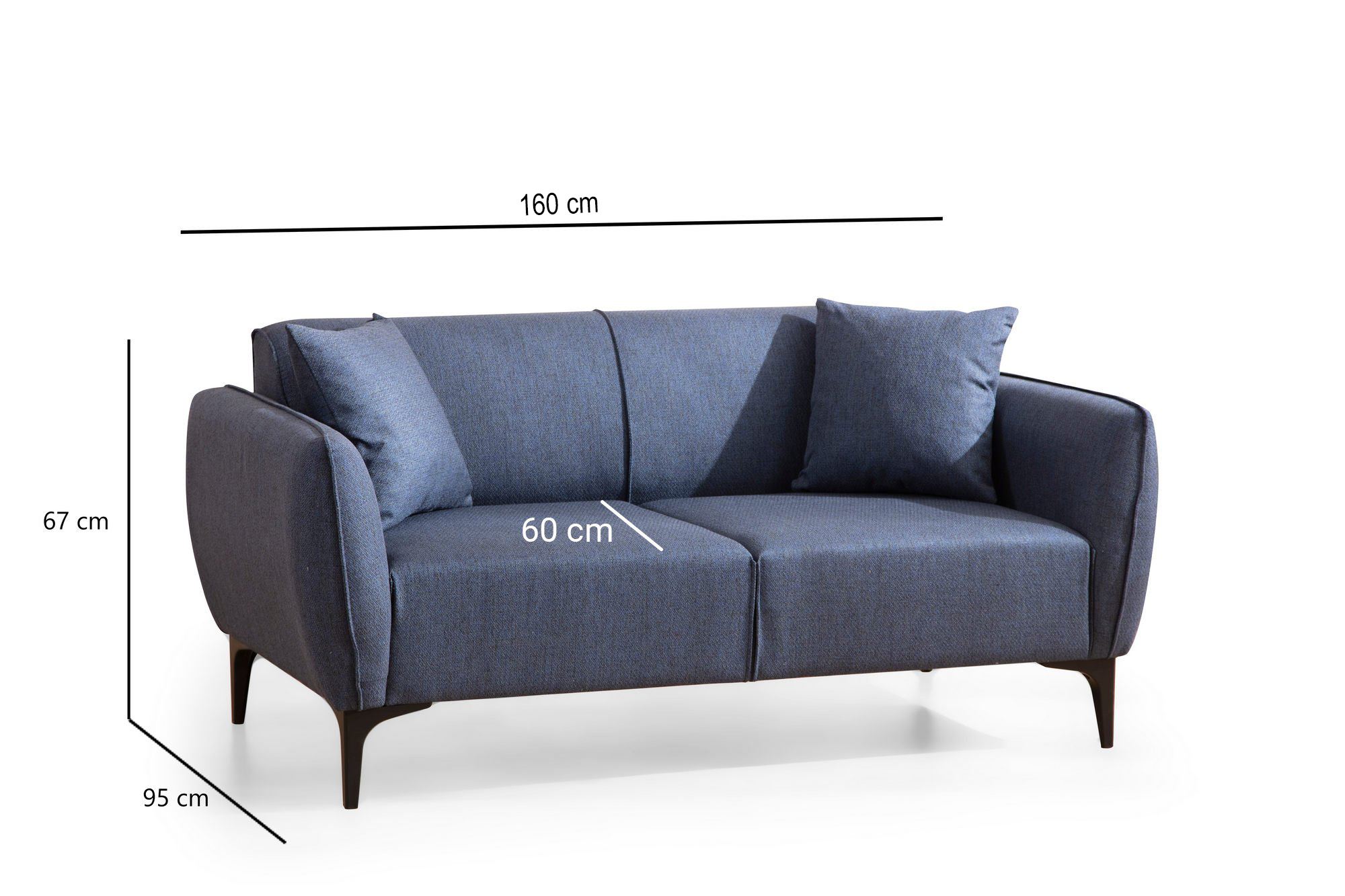 Belissimo 2-Sitzer Sofa Blau