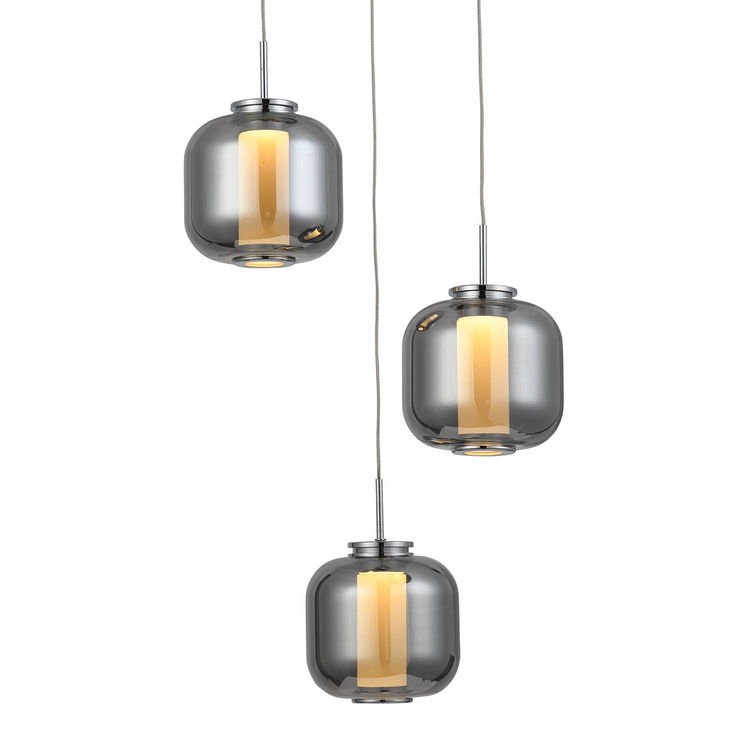 Rafa II LED-Pendelleuchte Acrylglas Edelstahl