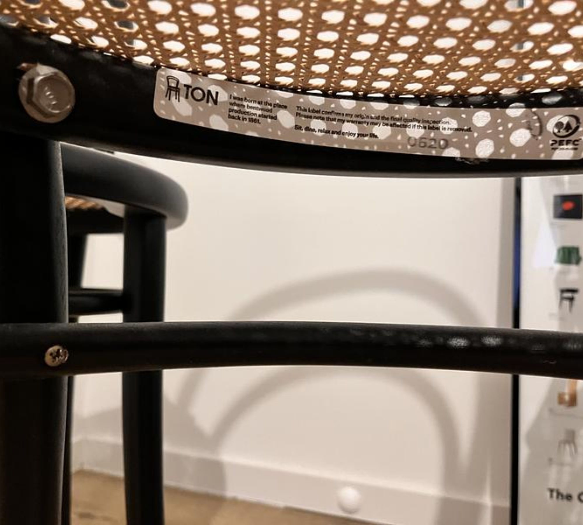 4x Modell 14 Stuhl Buche Rattan