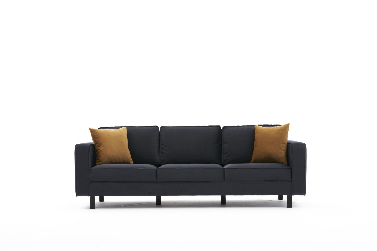 Kale Sofa 3-Sitzer Samt Anthrazit