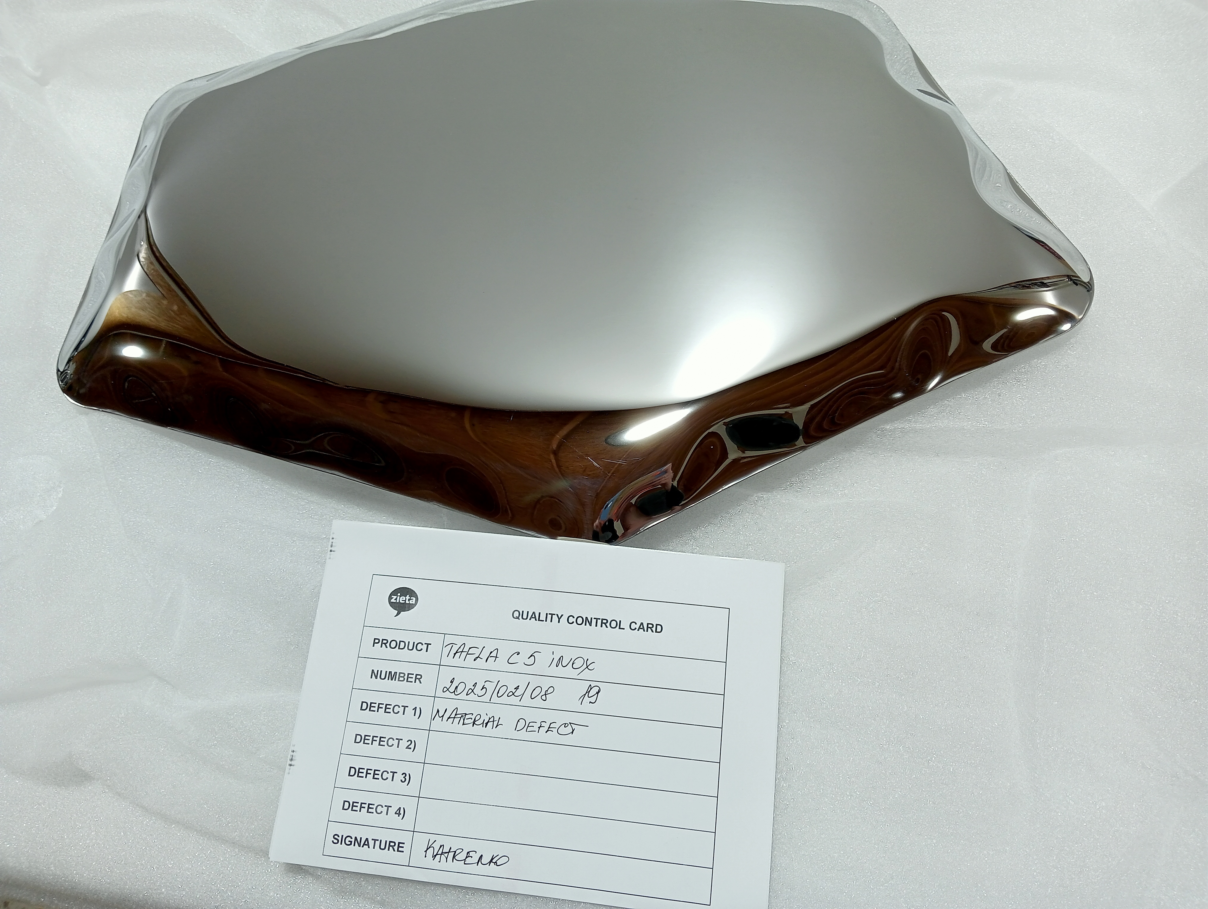 Table Mirror C5 Stainless Steel Inox Polished Silver