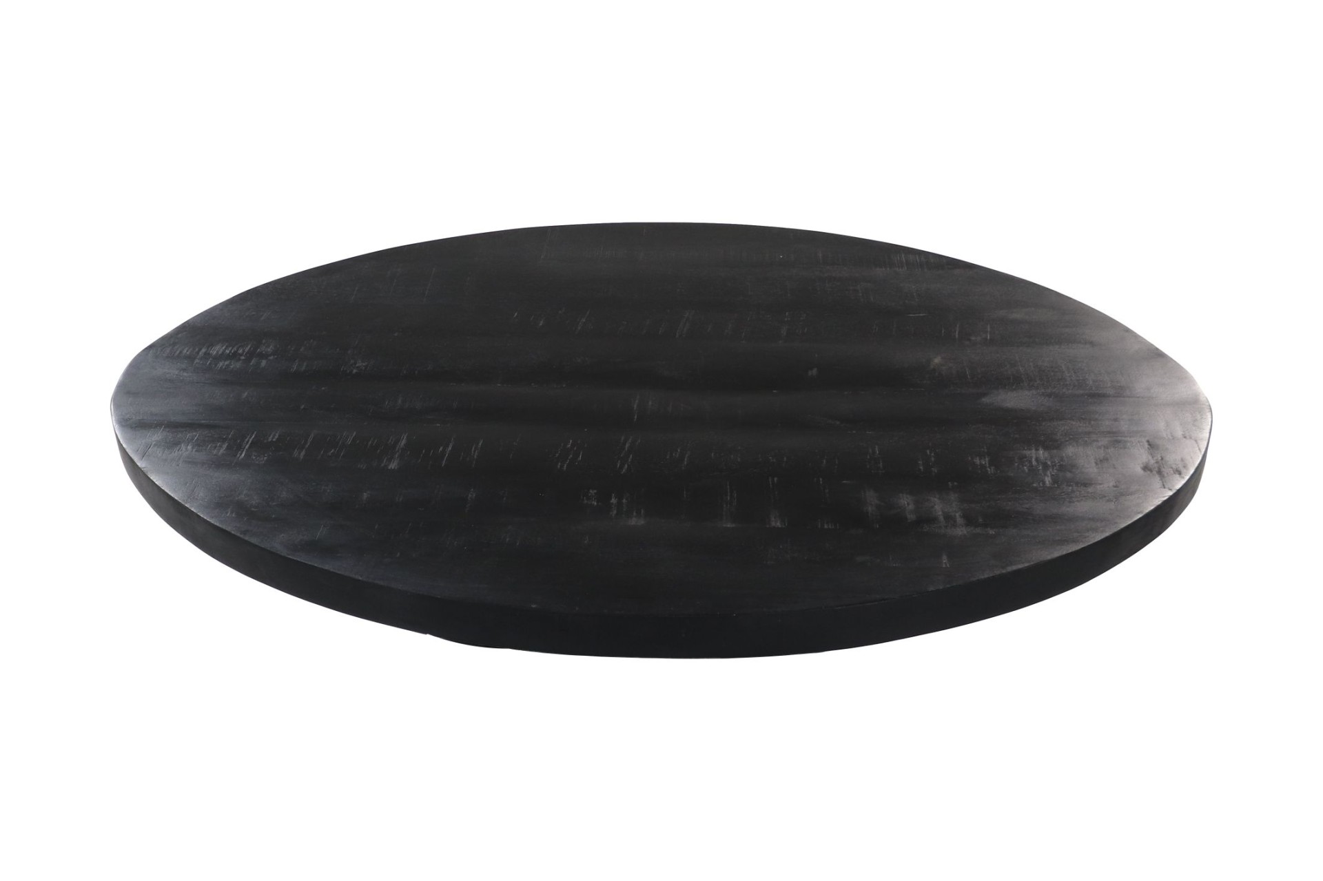 Ovale Couchtischplatte Mangoholz Schwarz