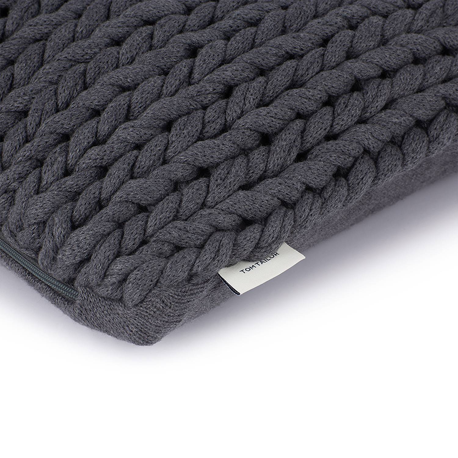 Kissenbezug Knit Baumwolle Anthrazit