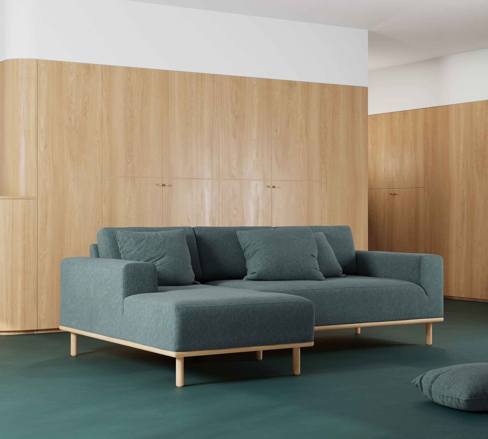 Vilmar Sofa 3-Sitzer Récamiere Links Form Blue Grey