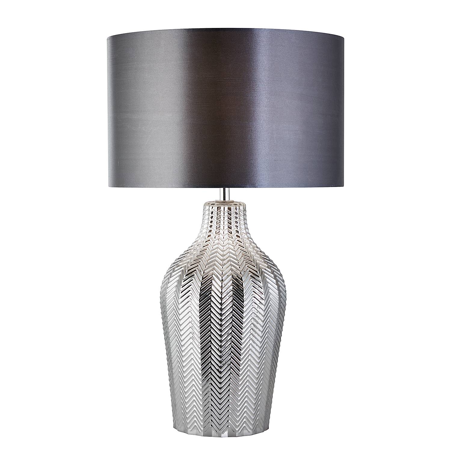 Chevron table lamp steel grey 1-light