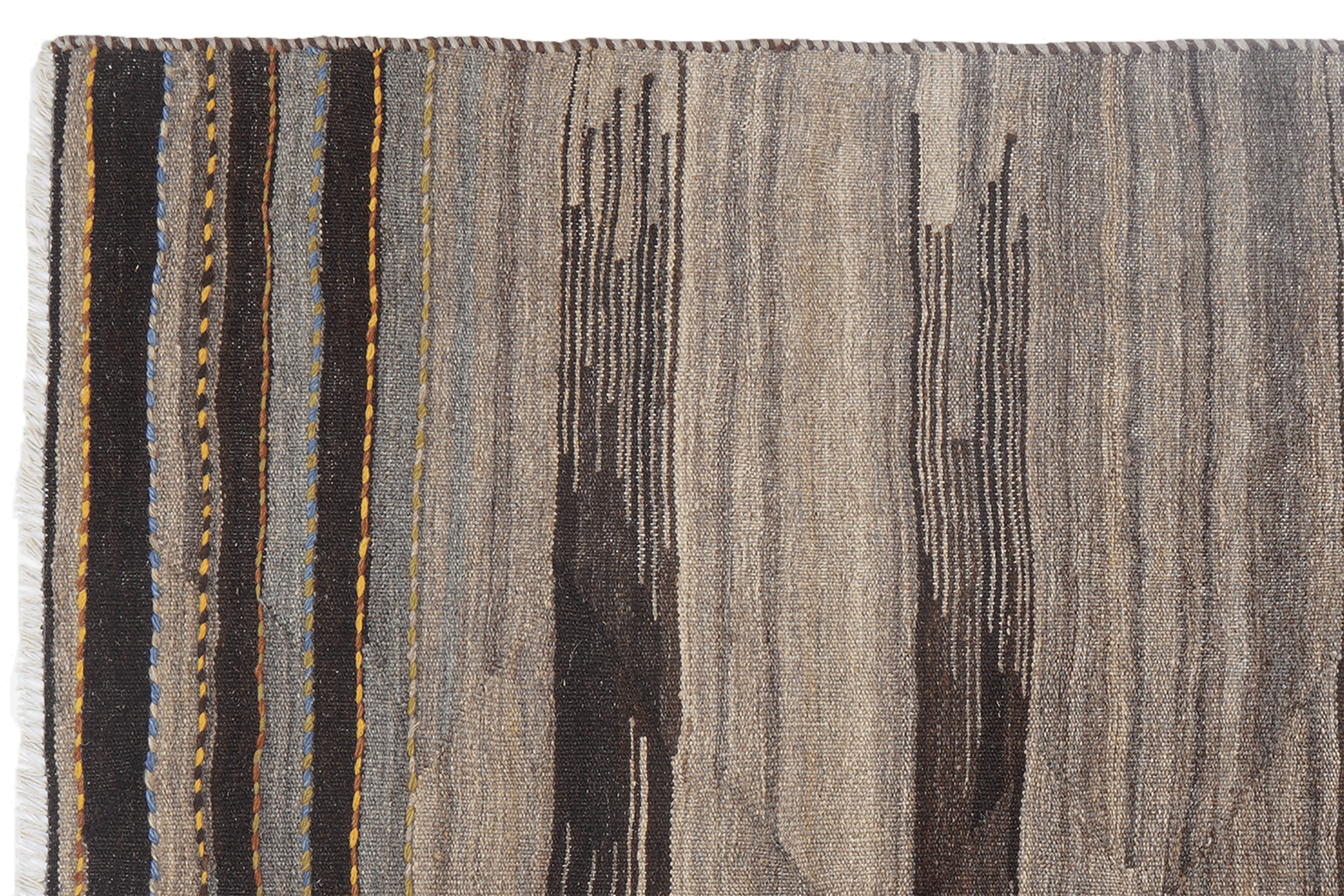 Kilim Gashgai Teppich Wolle Grau