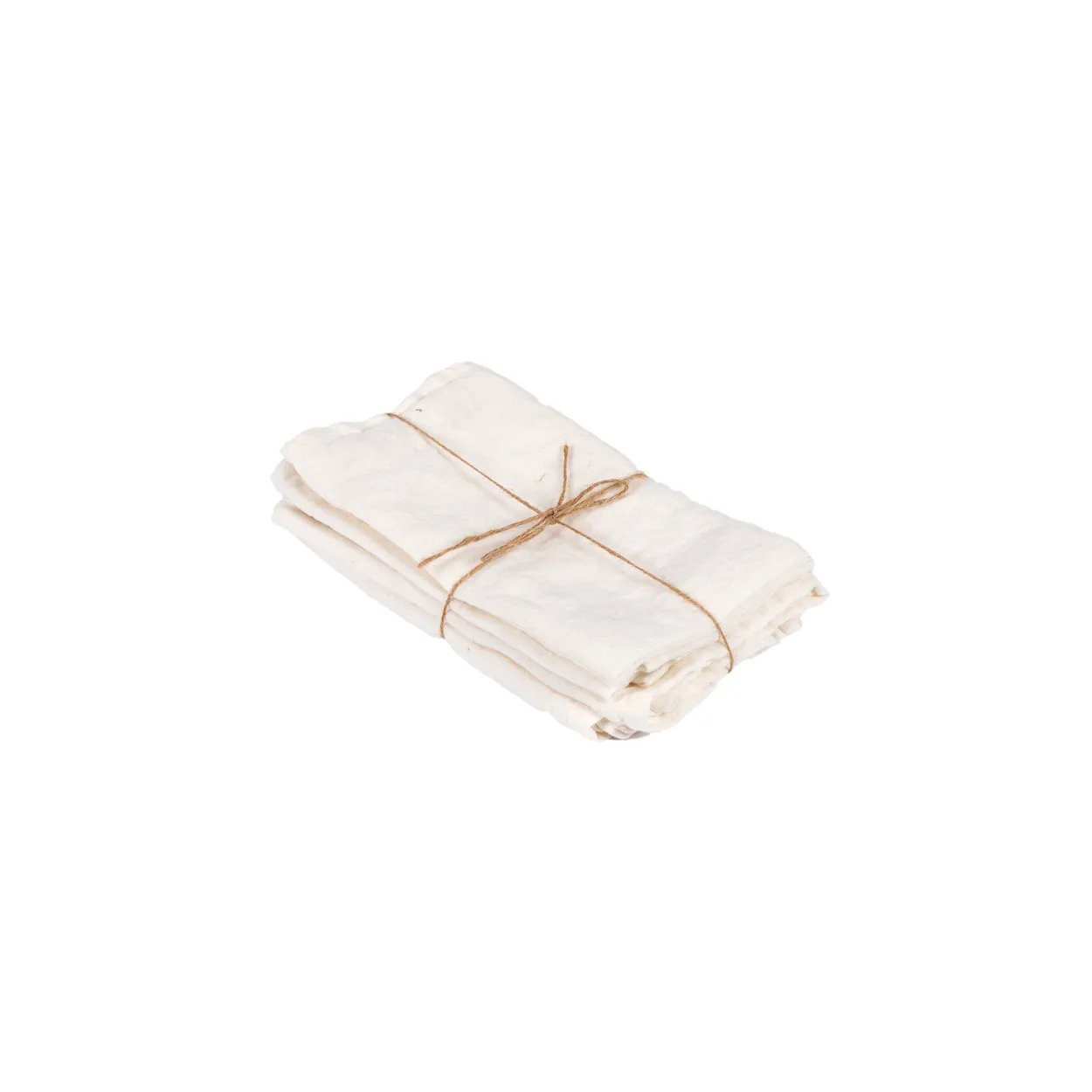 4x Serviette Leinen Weiß