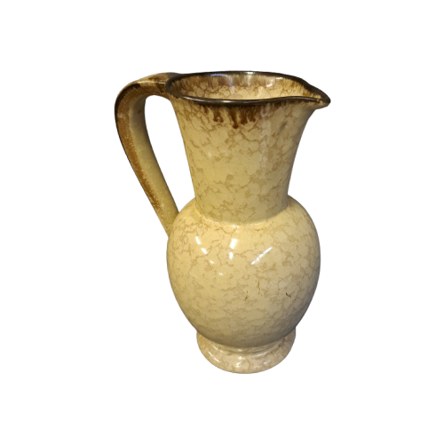 Vintage Keramikkrug Beige Schwarz