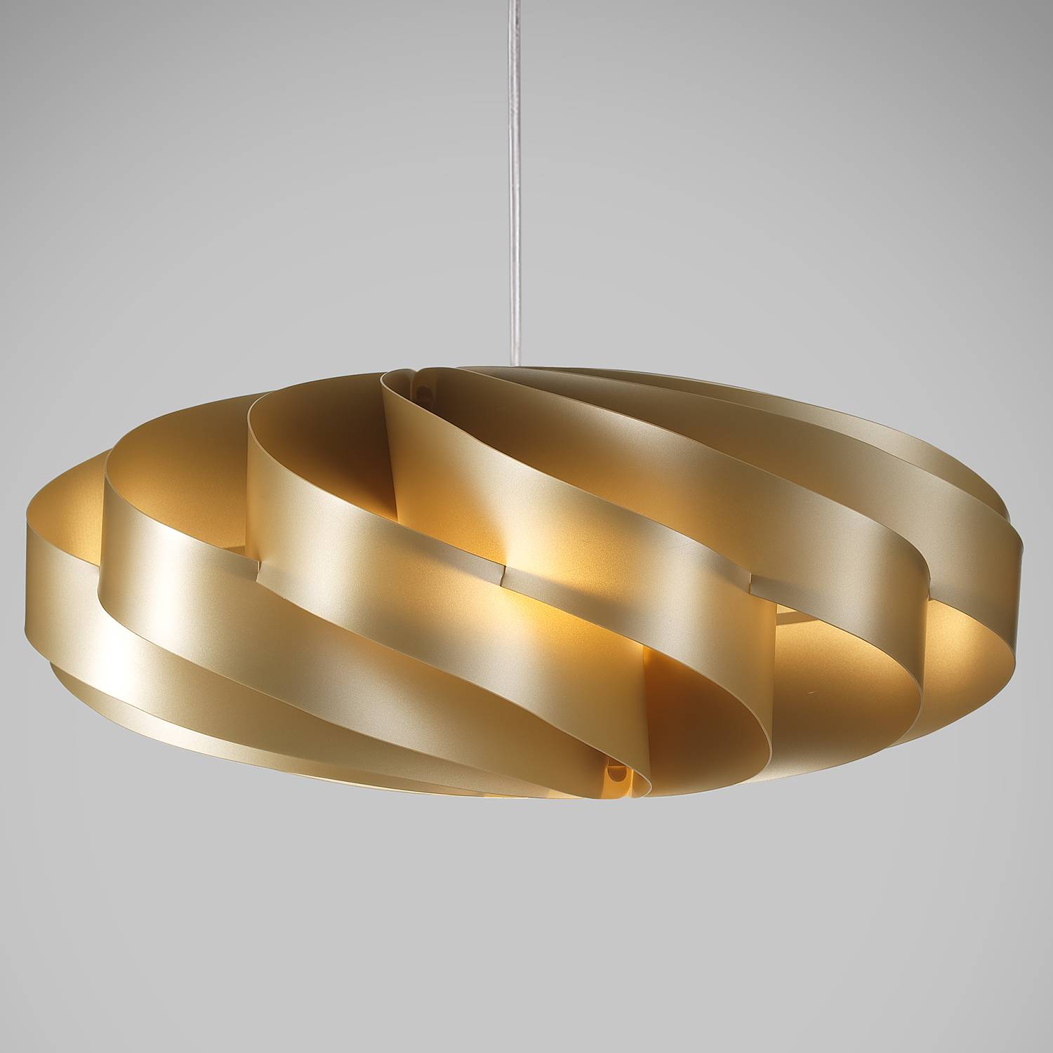 1-Flammig Pendelleuchte Flat II Polyacryl Gold