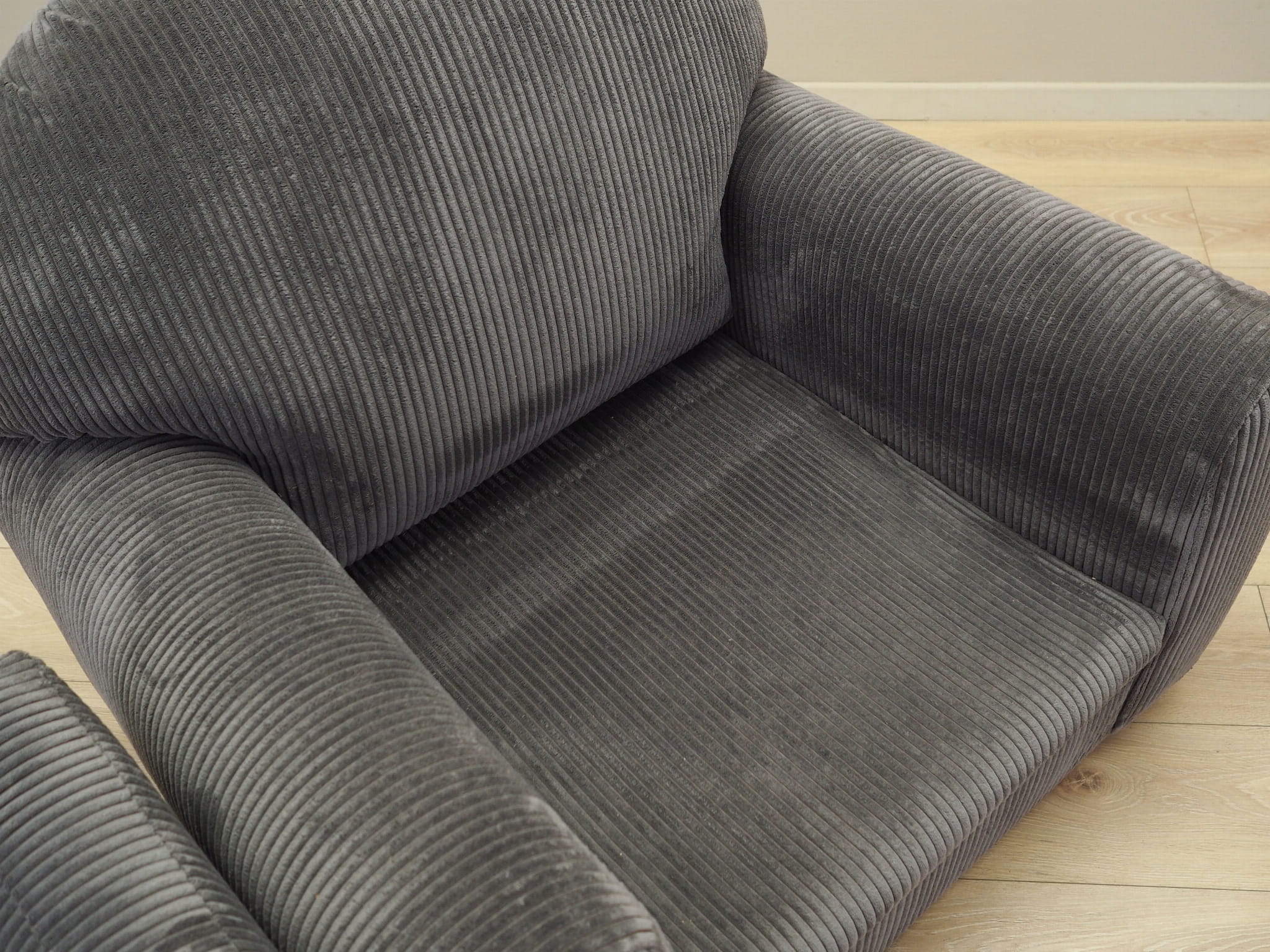 Armchair Velvet Grey 1980s