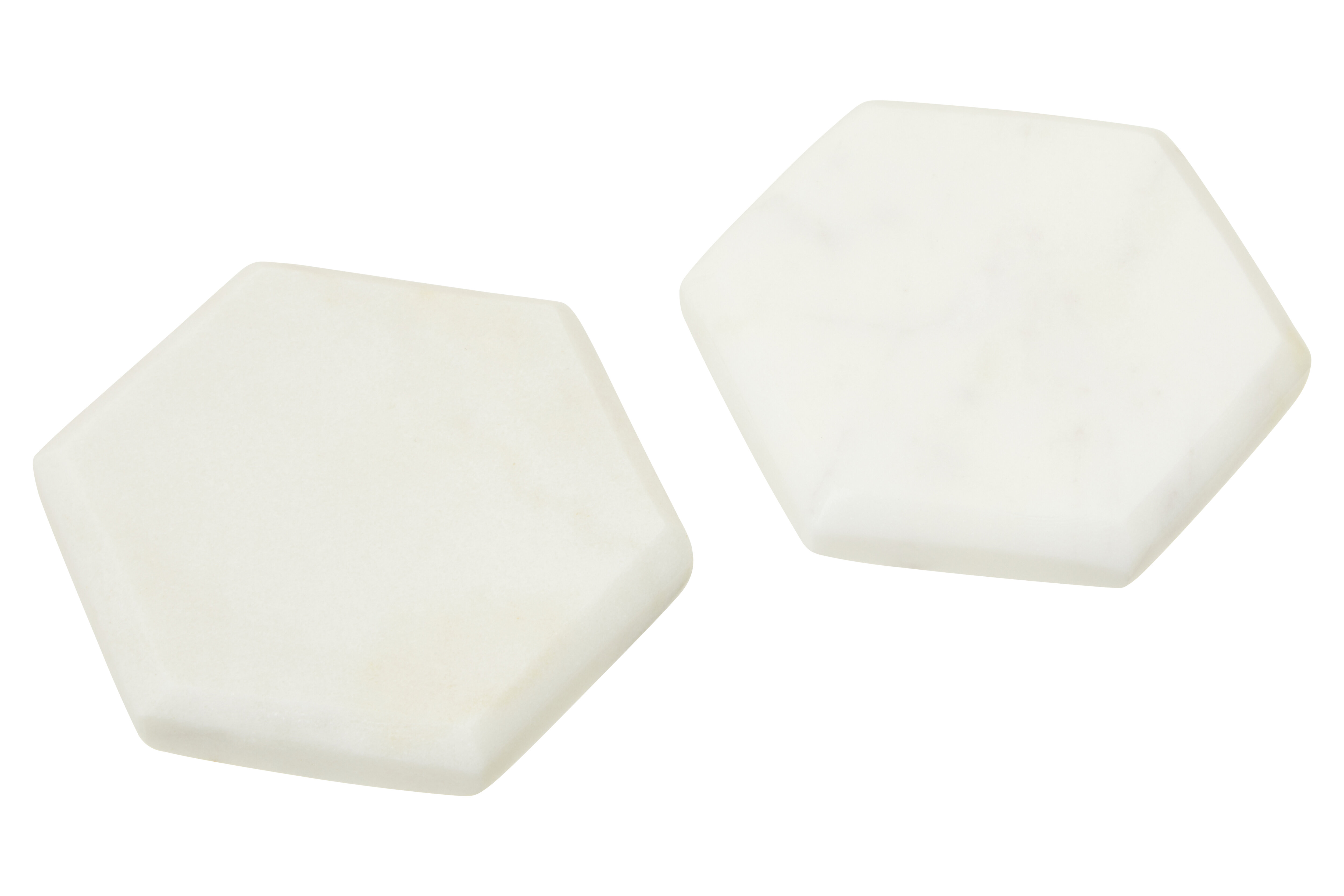 4x Kindia SetMarmor Sechseck Untersetzern  Weiß
