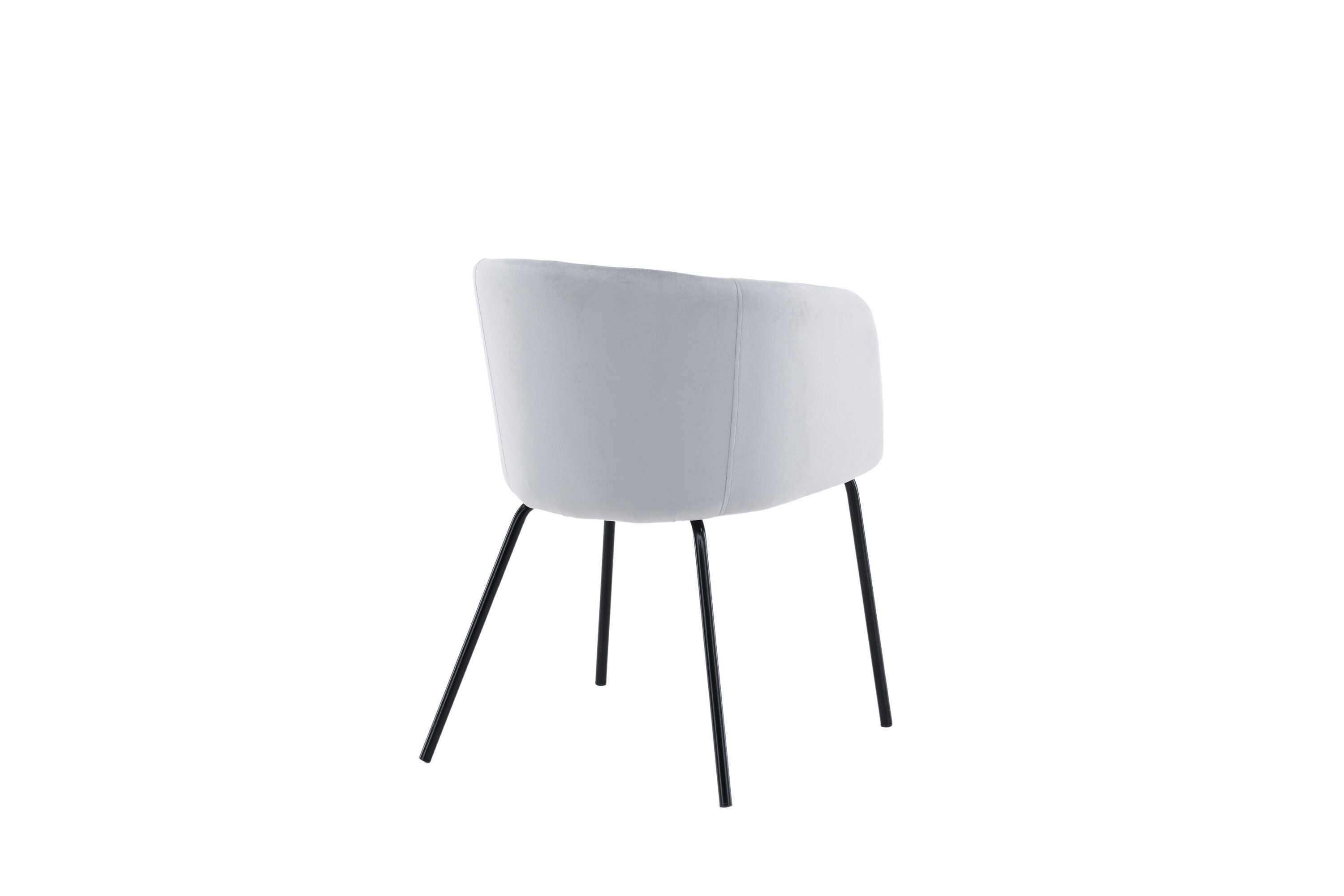 Berit Armlehnstuhl Samt Hellgrau Schwarz