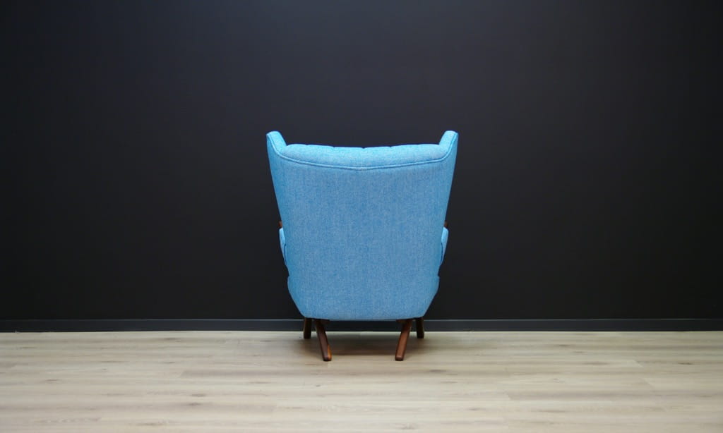 Vintage Armchair Teak Textile Blue 1960s