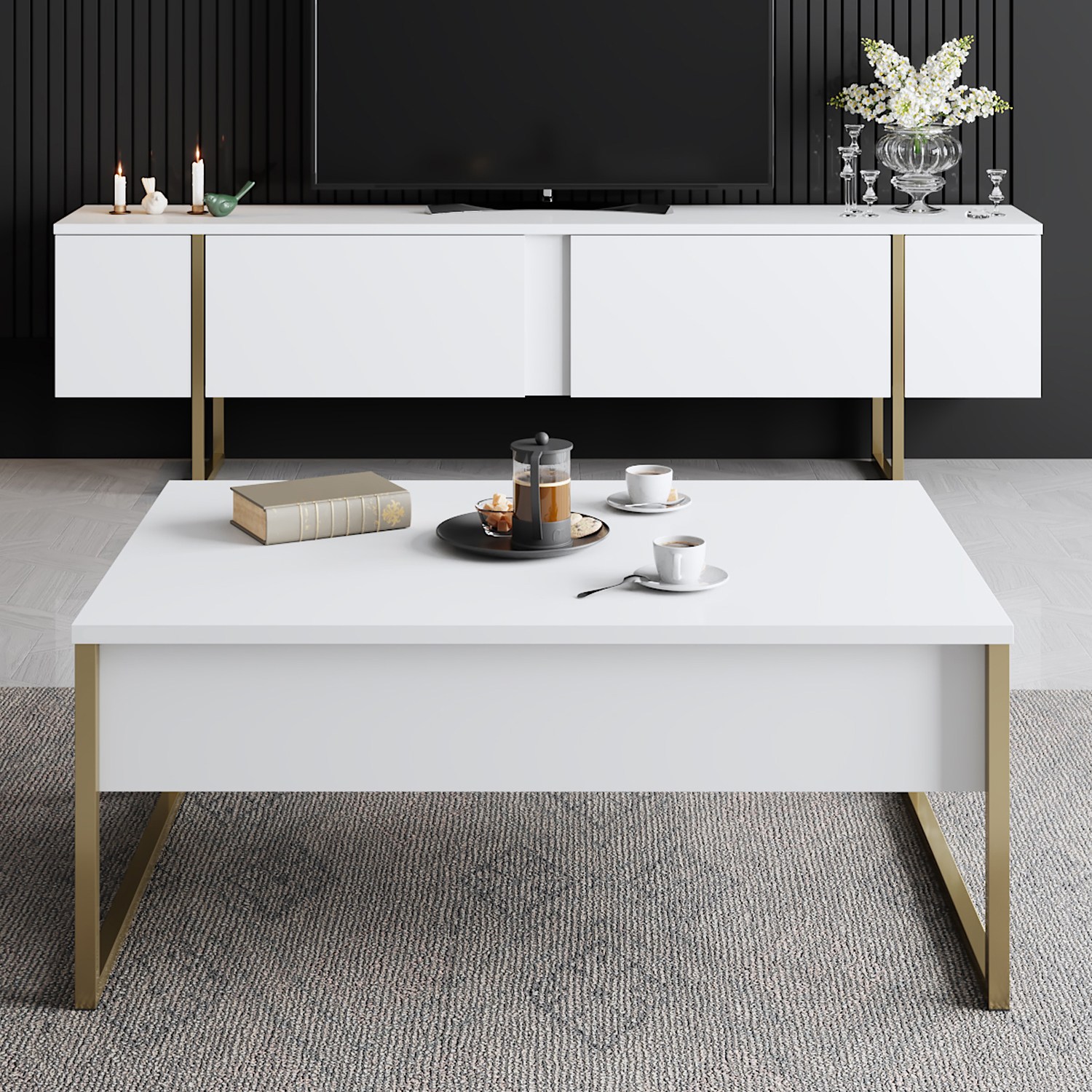 Luxe Couchtisch Weiß