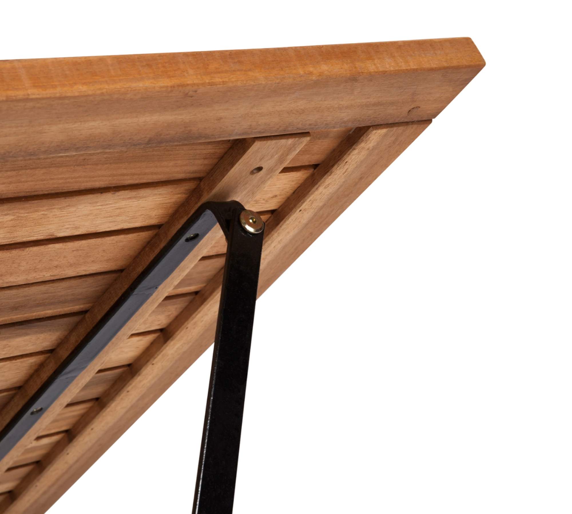 Gartentisch Metall Akazienholz Schwarz